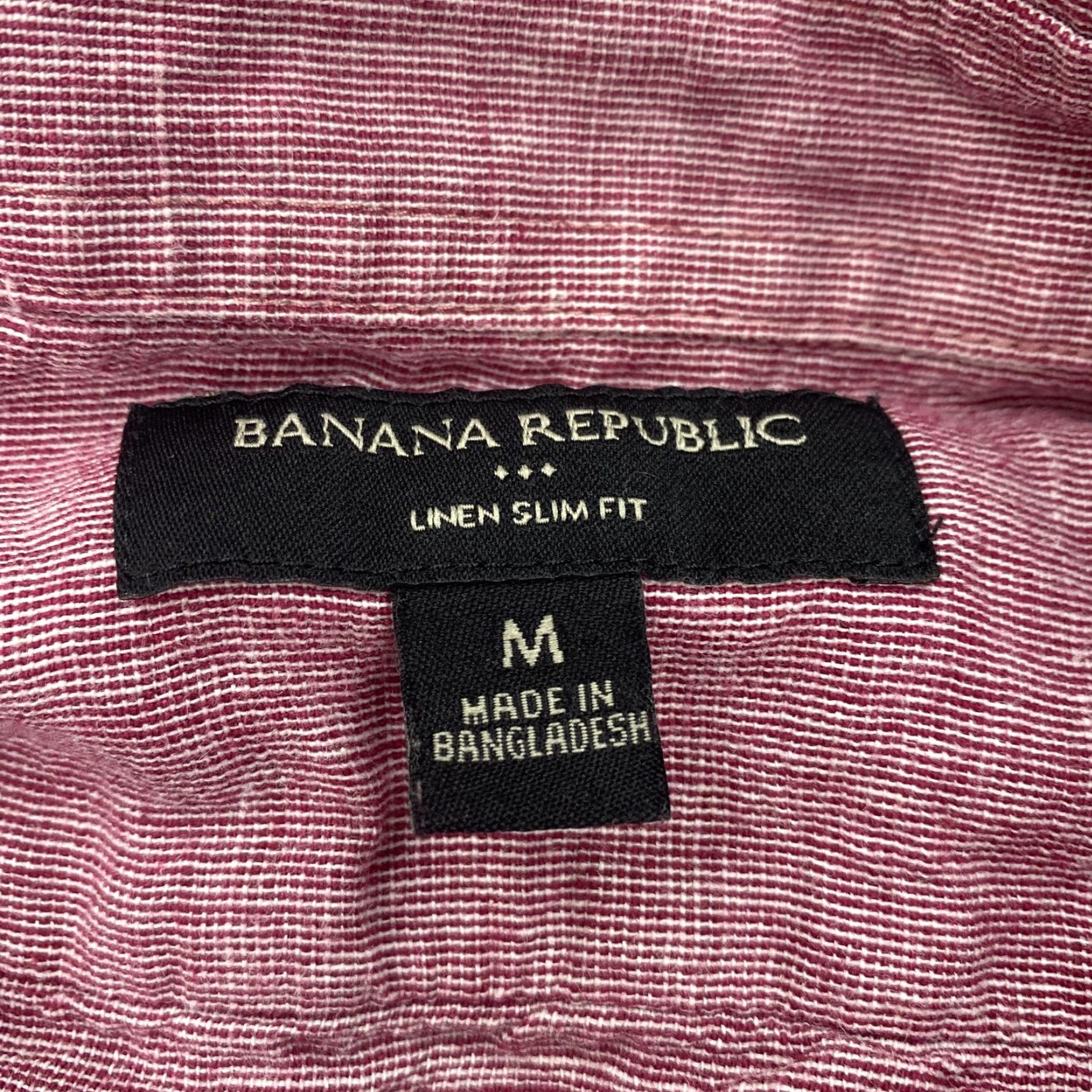 Banana Republic Banana Republic Shirt Men Medium Red Linen Cotton Striped Slim Fit Long Sleeve Button Down Casual Size US M / EU 48-50 / 2 - 4 Thumbnail