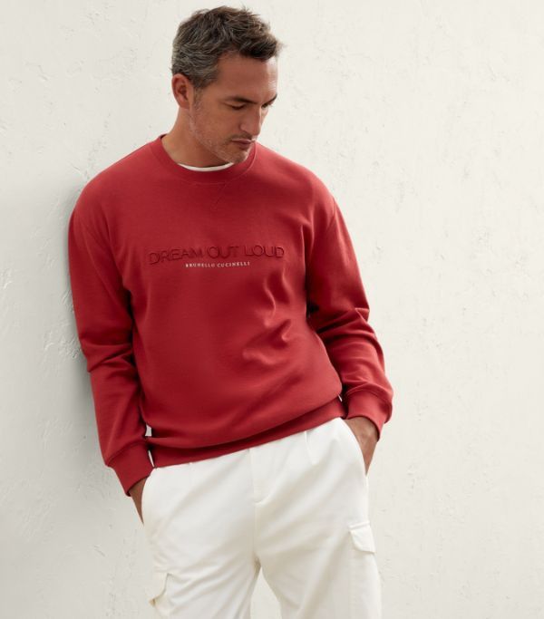 image of Brunello Cucinelli O1W1Db10524 Sweatshirt In Red, Men's (Size Large)