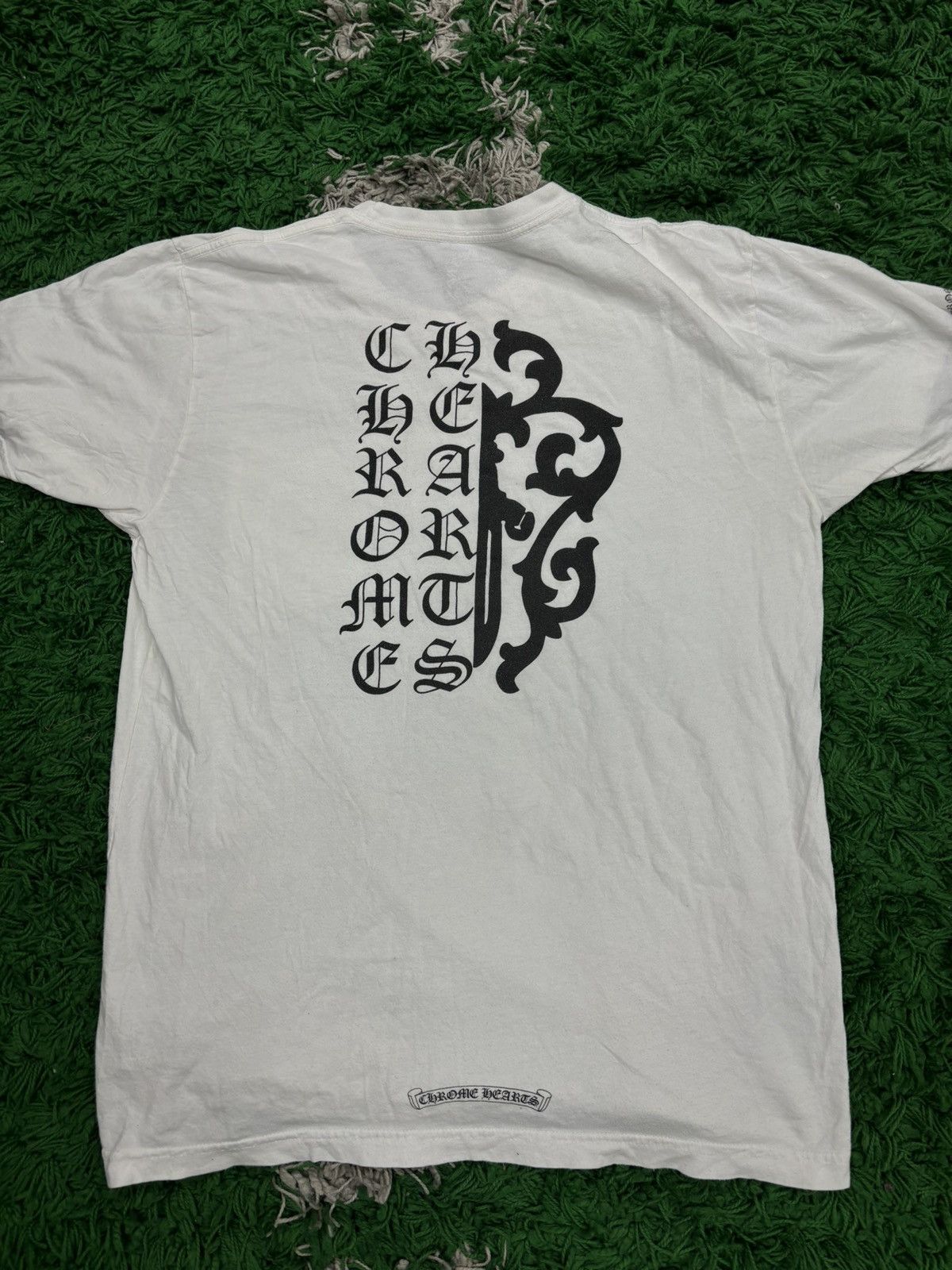 image of Chrome Hearts White Dagger T Shirt Small, Men's
