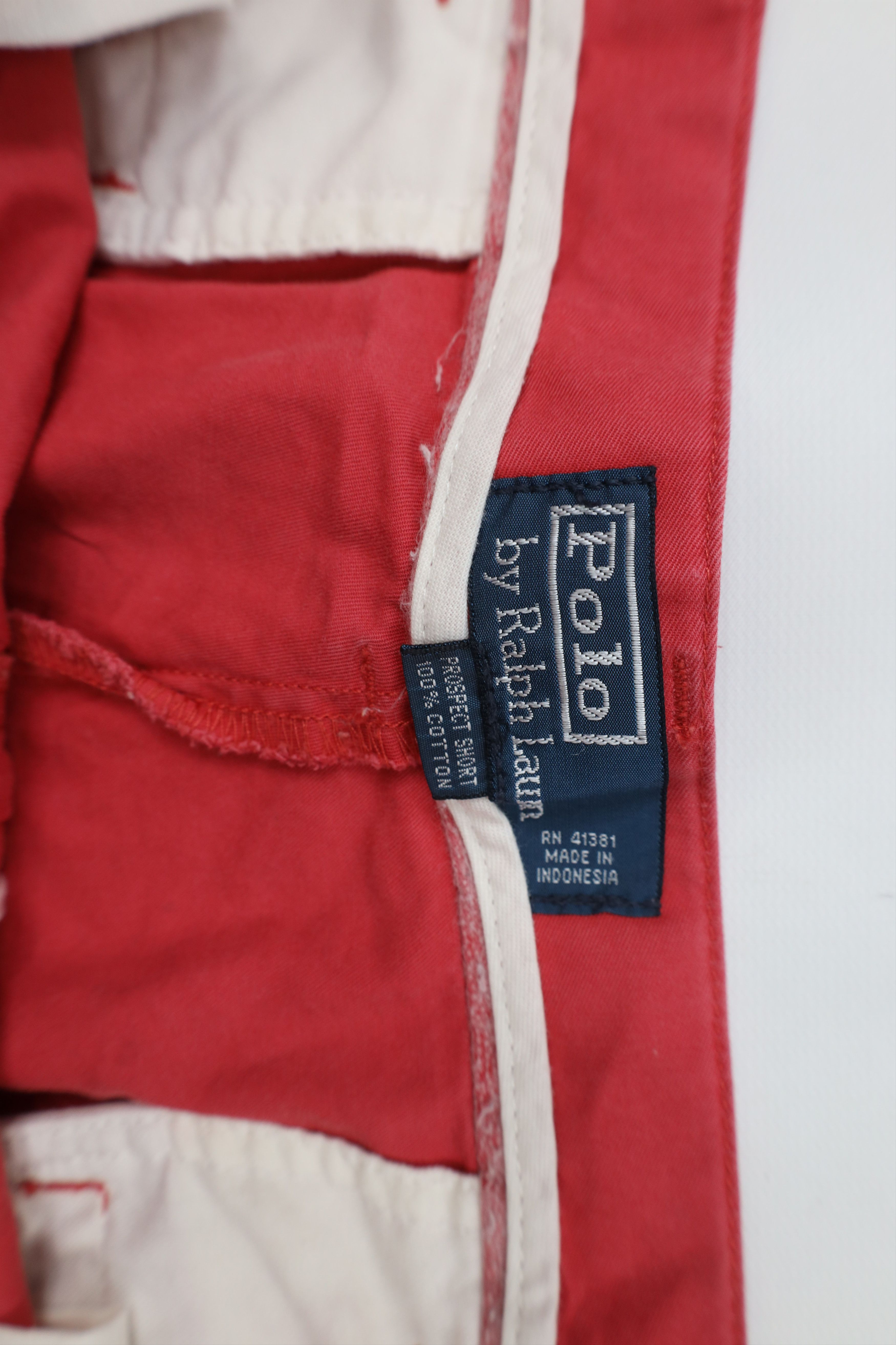 Ralph Lauren × Vintage Vintage 90s Ralph Lauren Above Knee Chino Shorts Red Cotton Size US 38 / EU 54 - 7 Thumbnail