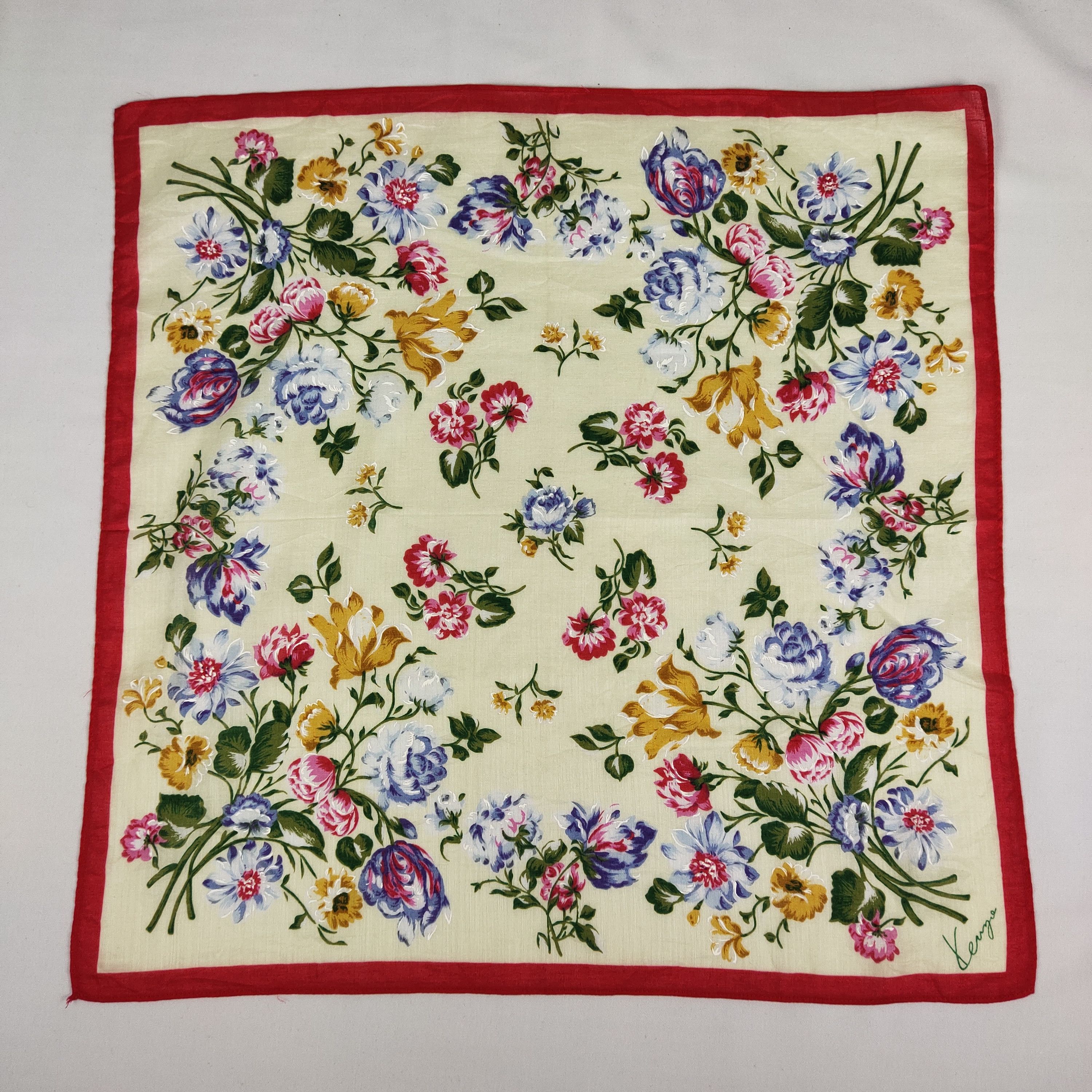 Kenzo × Vintage Kenzo Handkerchief / Neckerchief / Bandana FZ264 Size ONE SIZE - 3 Thumbnail