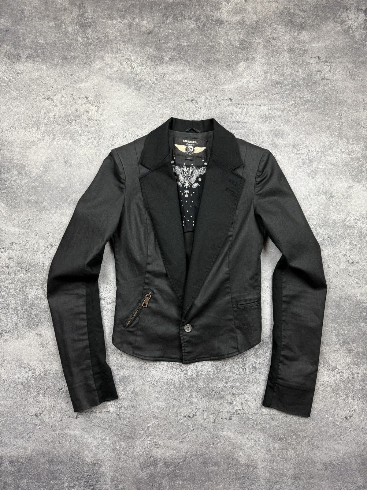 Diesel Vintage Diesel Y2K Biker Jacket Avant Garde Opium Archive Size XS / US 0-2 / IT 36-38 - 1 Thumbnail
