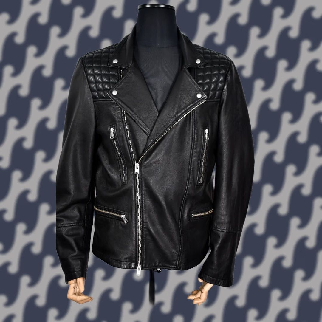 Allsaints All Saints Catch Biker Jacket Leather Quilted Zip Black L Men Reggular Size Shirt? Size US L / EU 52-54 / 3 - 1 Thumbnail