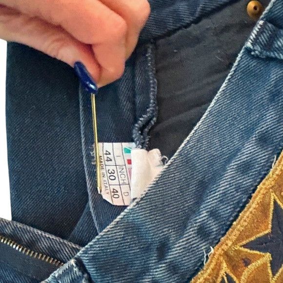 Other Vintage Italian Denim Jeans Embroidered Western Size 30" / US 8 / IT 44 - 5 Thumbnail