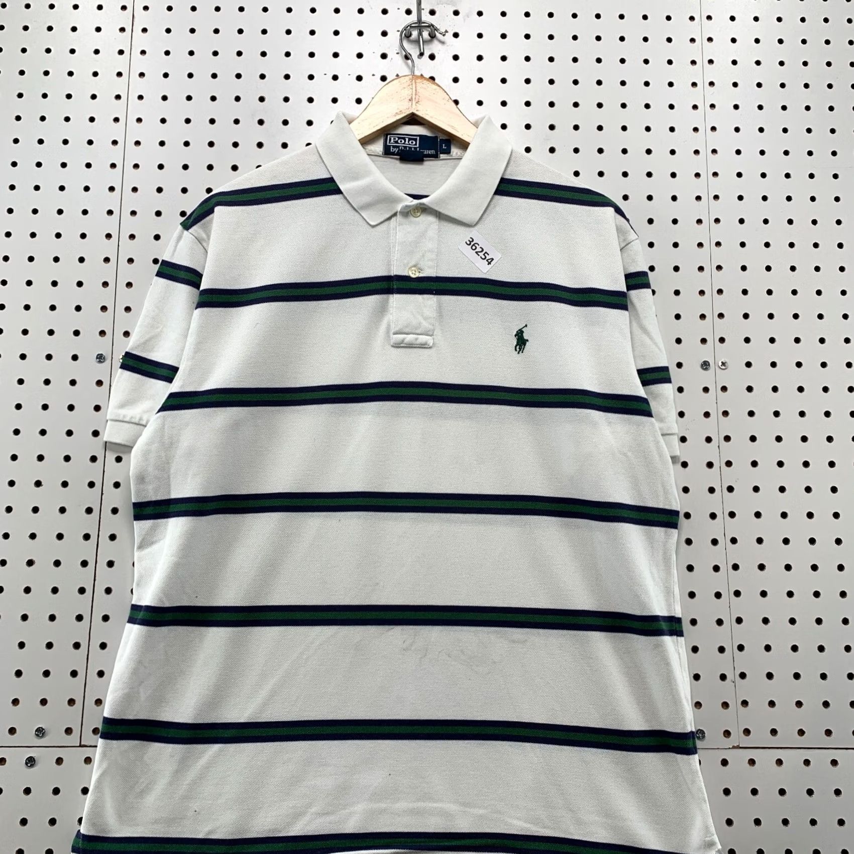 Polo Ralph Lauren VINTAGE Polo Ralph Lauren Collared Shirt Mens Large White Blue Striped Preppy 22.5x29.5 Size US L / EU 52-54 / 3 - 5 Thumbnail