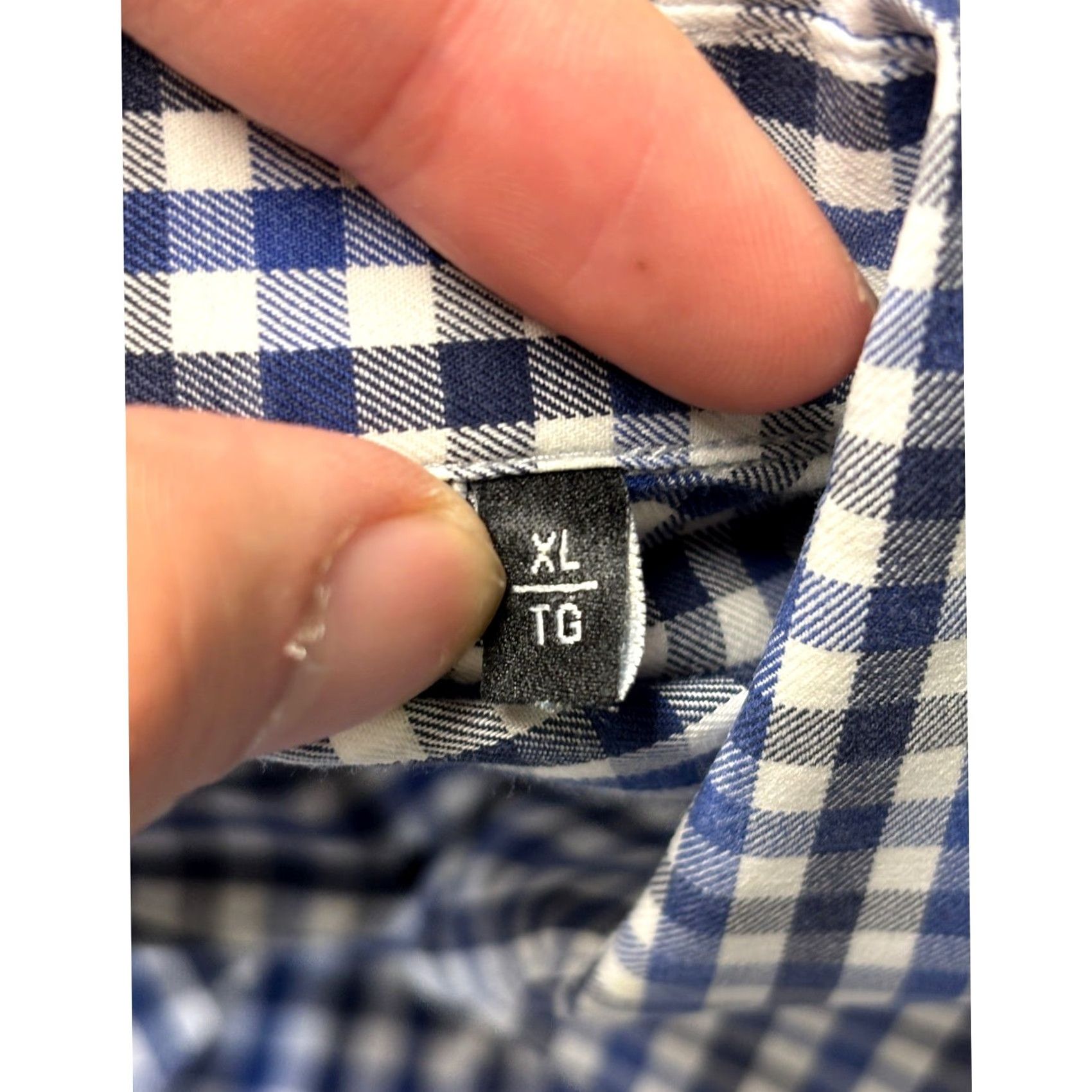 Theory Theory Mens XL Gingham Button Down Shirt Blue White Long Sleeve Cotton Shirt Size US XL / EU 56 / 4 - 5 Thumbnail