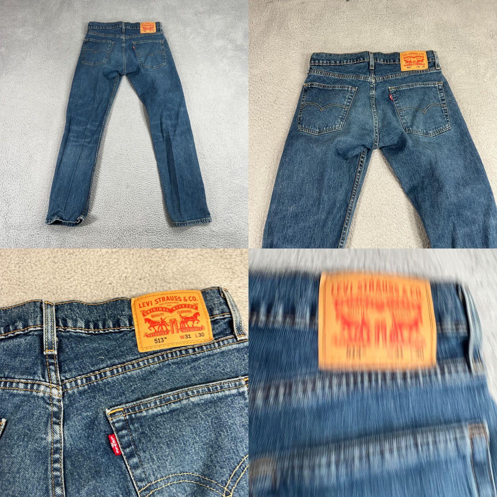 Levi's Levi's 513 Jeans Slim Straight Denim 31x30 Blue Dark Wash Stretch Mens Straight Leg Regular Vintage No Size US 31 - 9 Thumbnail