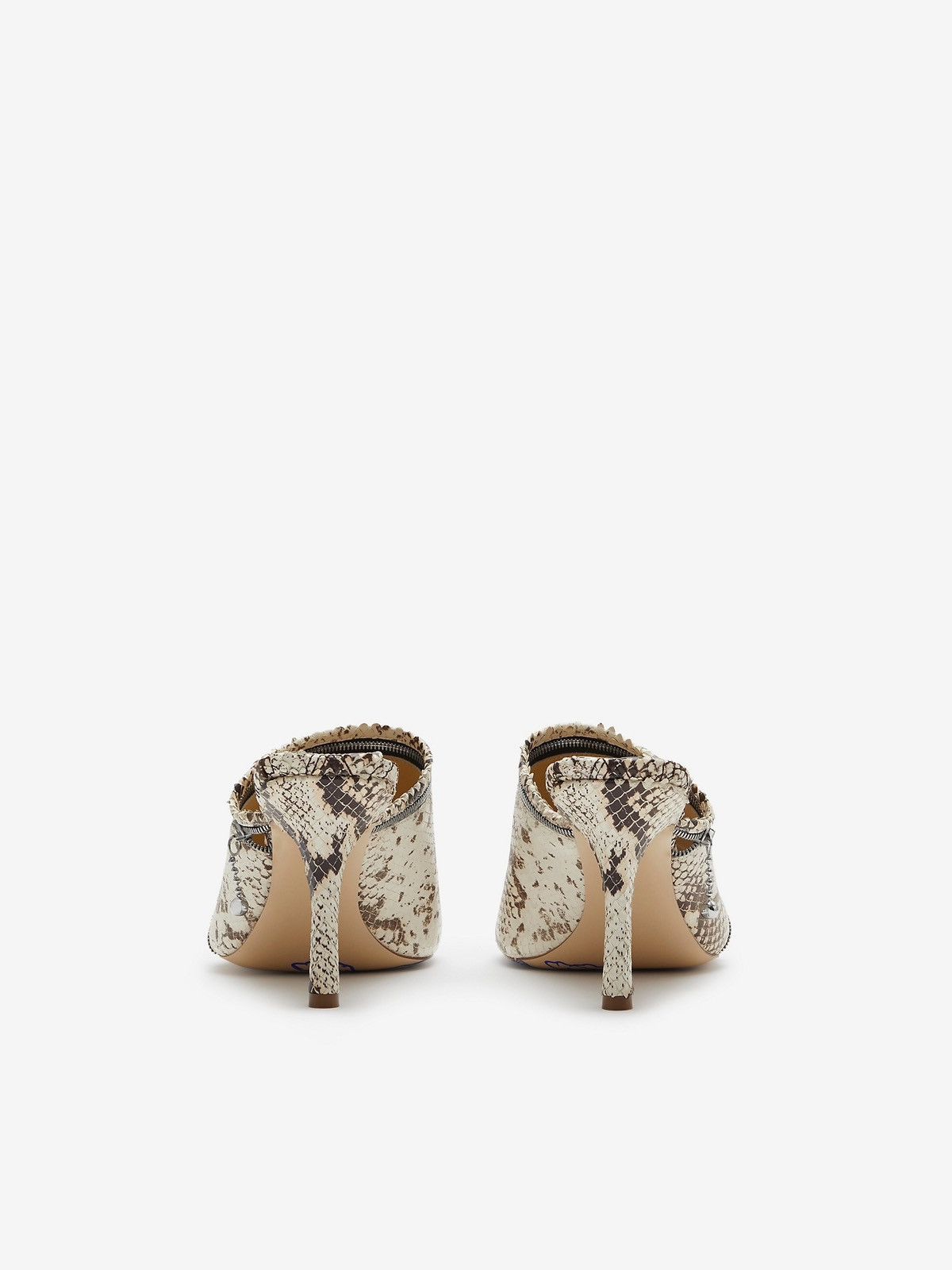 Burberry Burberry Python Print Leather Peep Sandals Size US 8 / IT 38 - 4 Thumbnail