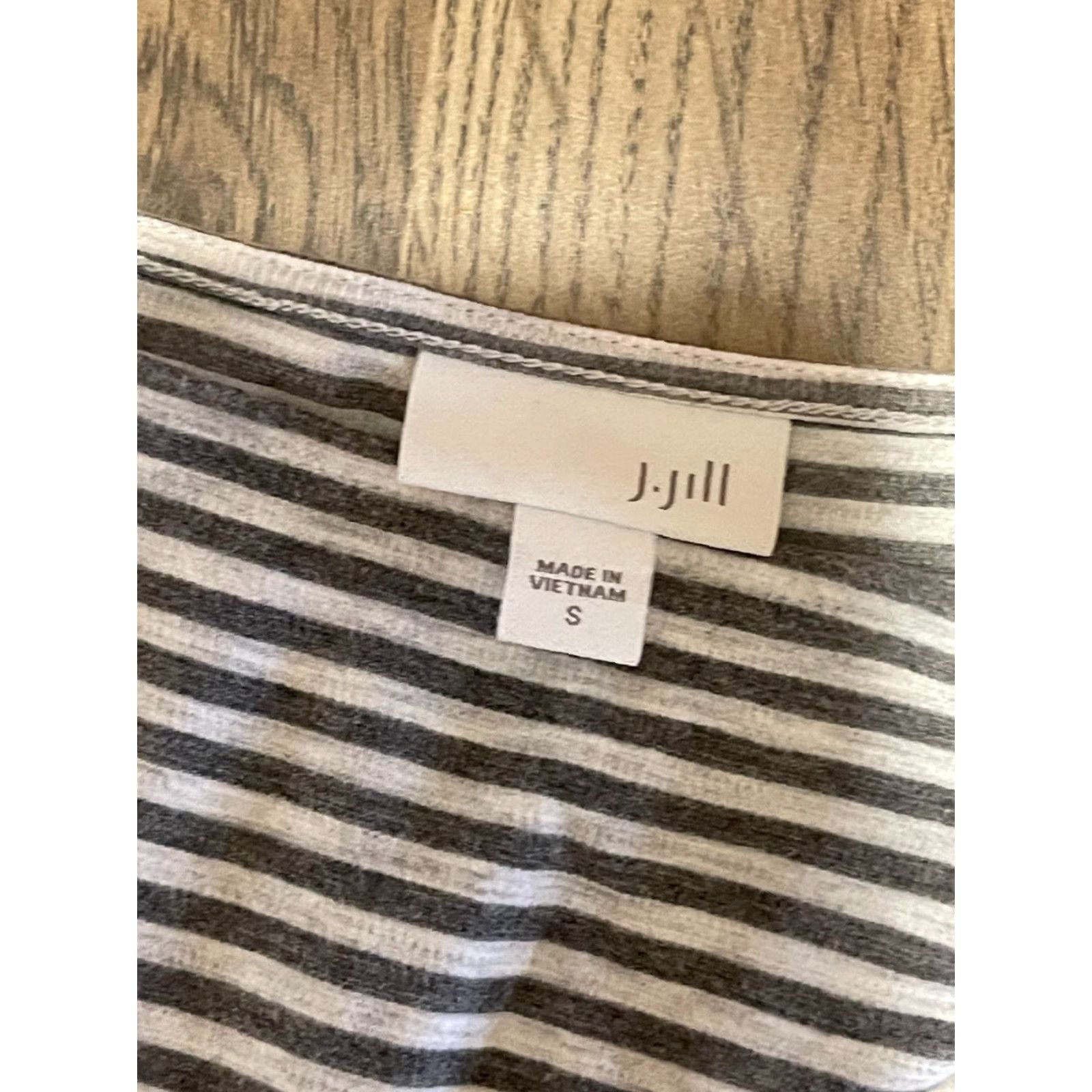 J. Jill J. Jill Shirt Dress Women's Small Gray White Striped Long Sleeve Pockets Knee Length Casual Free Return Mens? No gender given. Size S / US 4 / IT 40 - 6 Thumbnail
