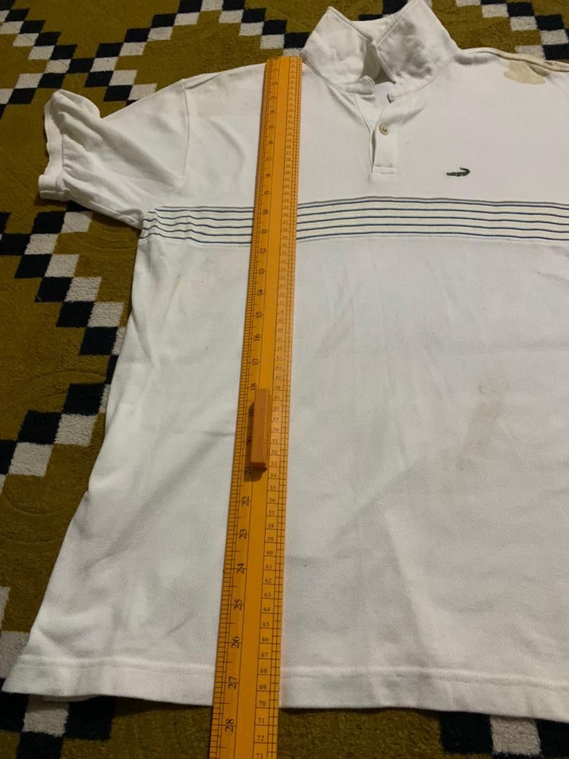 Vintage E34 Vintage 80’s Crocodile WHITE POLO SINGE STICH Size US L / EU 52-54 / 3 - 6 Thumbnail