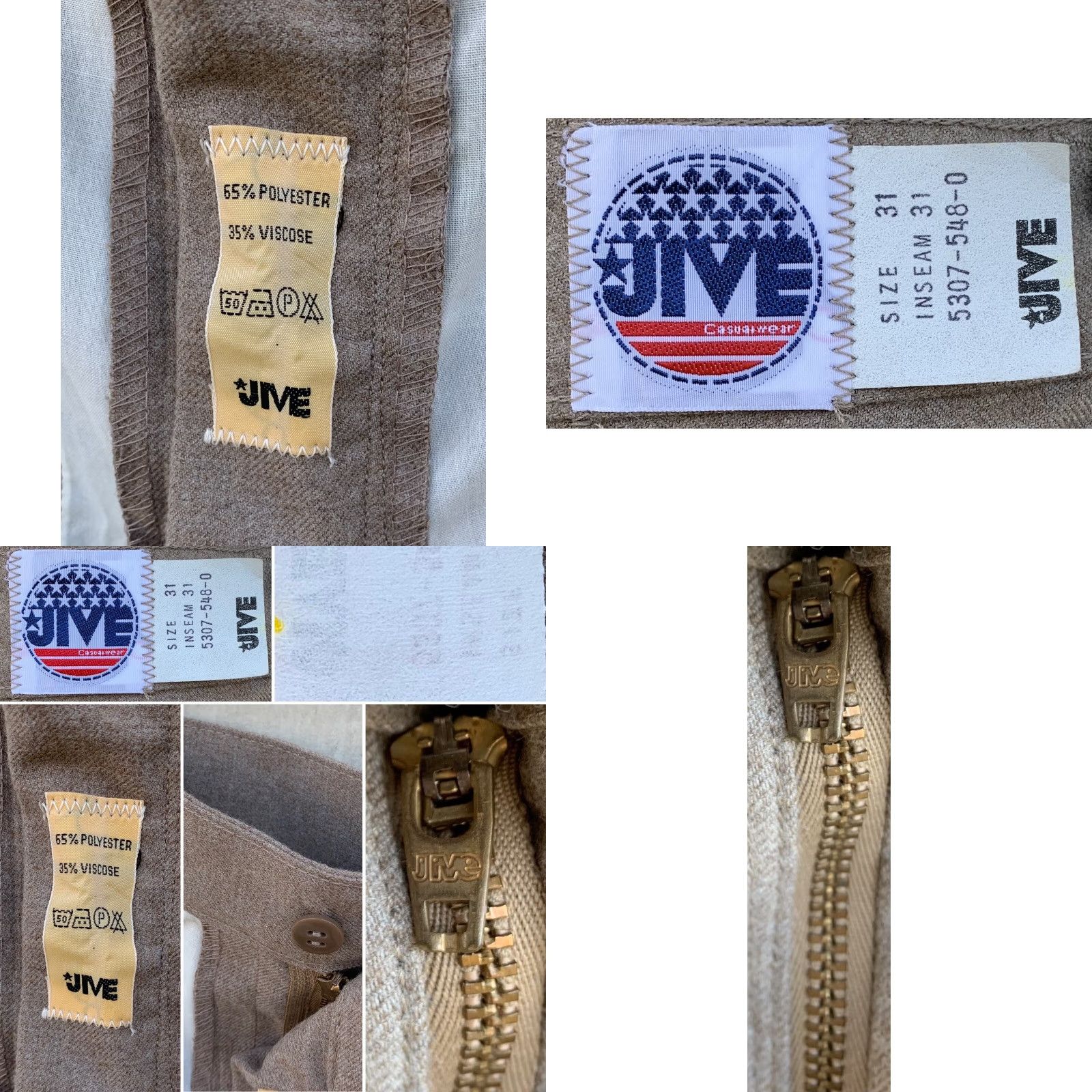 Vintage VINTAGE Jive Casualwear Pants 31 31 Waist 30.5 Inseam 31 Brown Polyester Viscose Unisex Adults 70s 1970s Snug Fitting Hippie Style Mens Womens Size 24" / US 00 / IT 34 - 8 Thumbnail