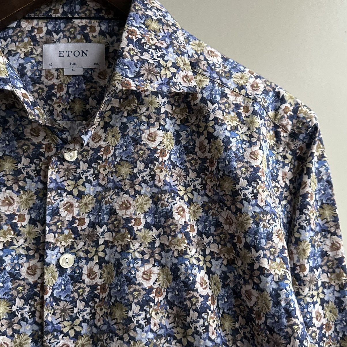 Eton ETON Allover Floral Slim Shirt Size M Size US M / EU 48-50 / 2 - 7 Thumbnail