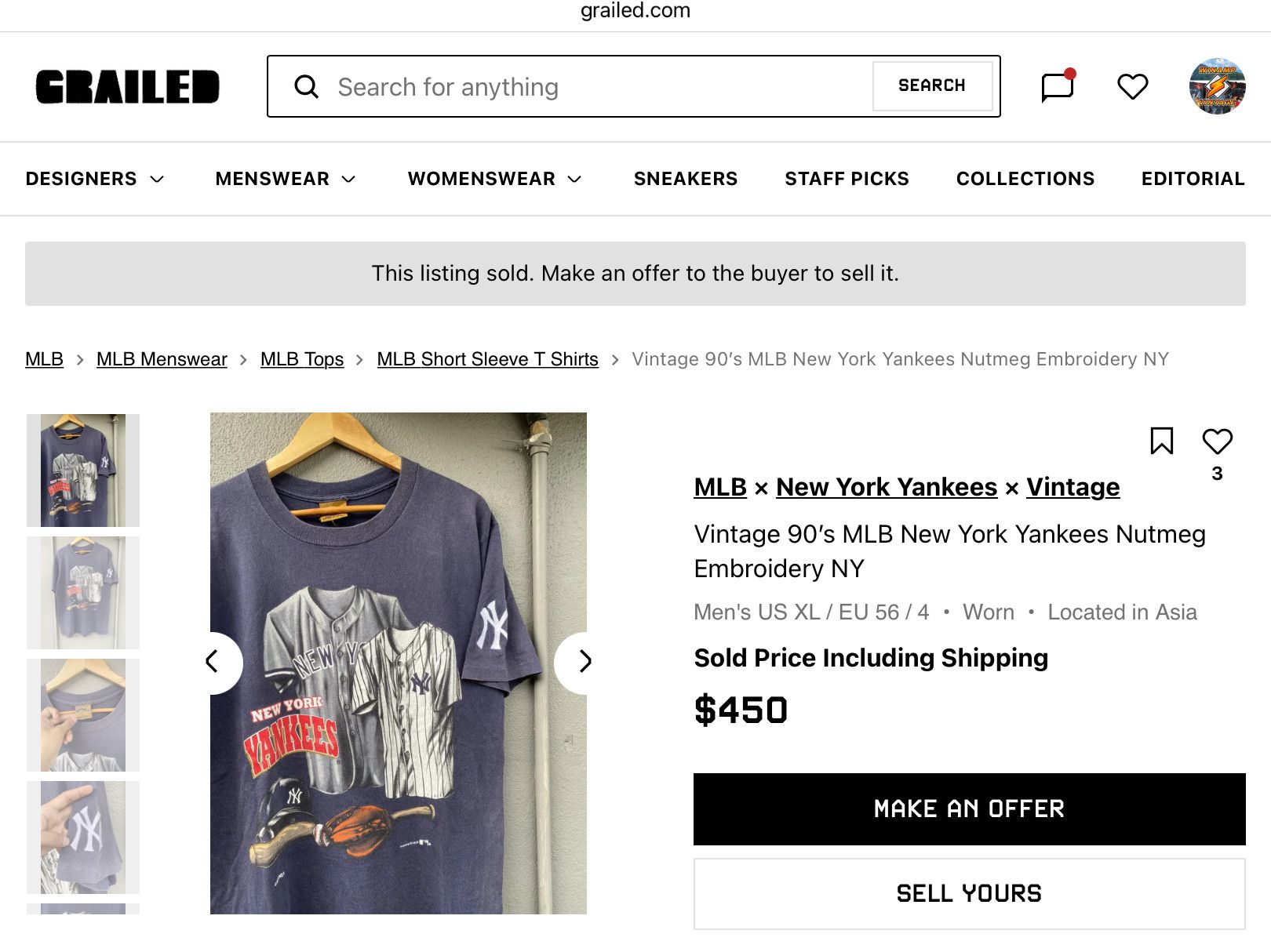MLB Vintage 90’s MLB New York Yankees Nutmeg Embroidery NY Size US L / EU 52-54 / 3 - 7 Thumbnail
