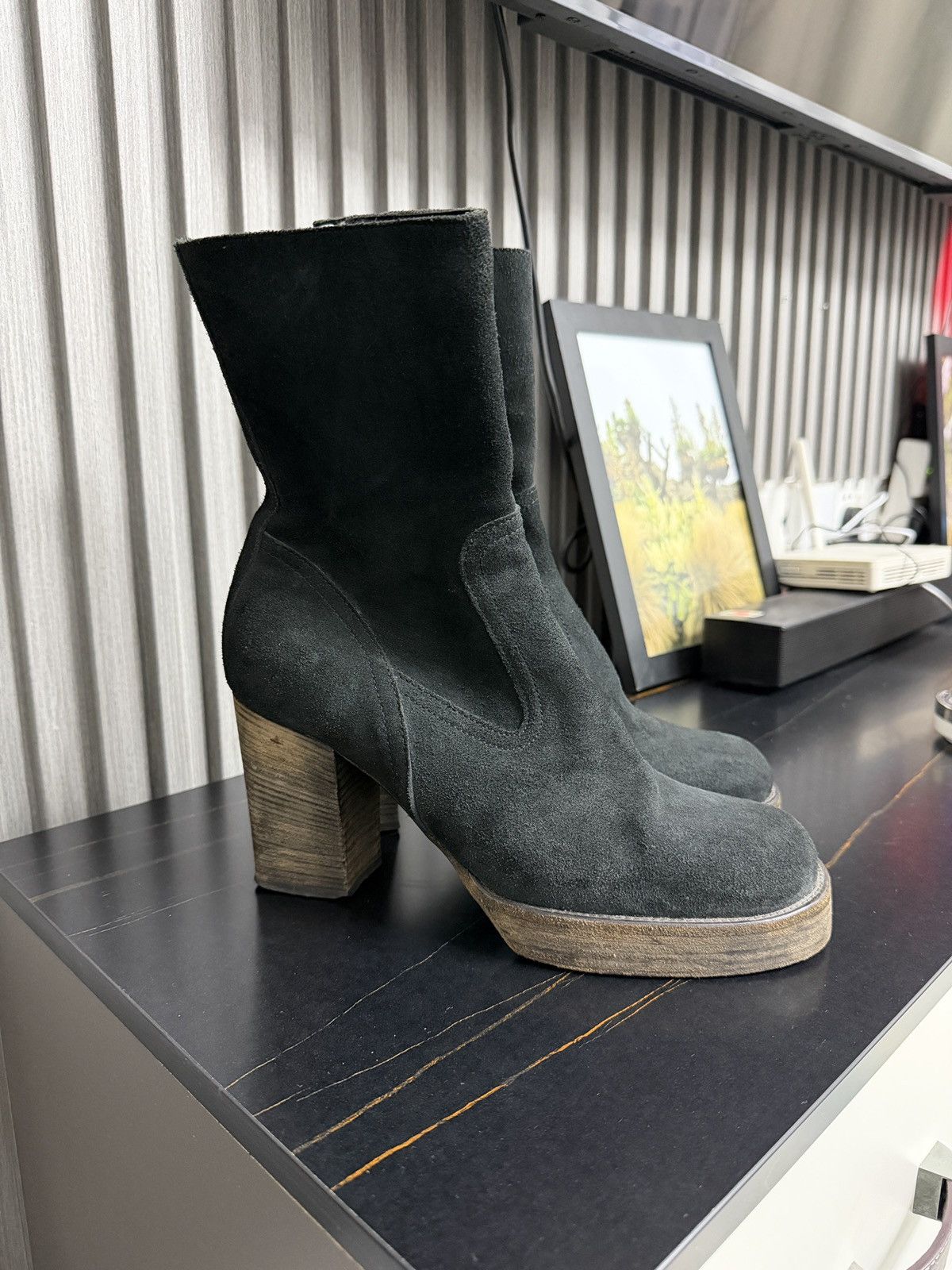 Rick Owens 🦂😮‍💨Ss05 SCORPIO suede heel Boots Size US 9 / EU 42 - 3 Thumbnail