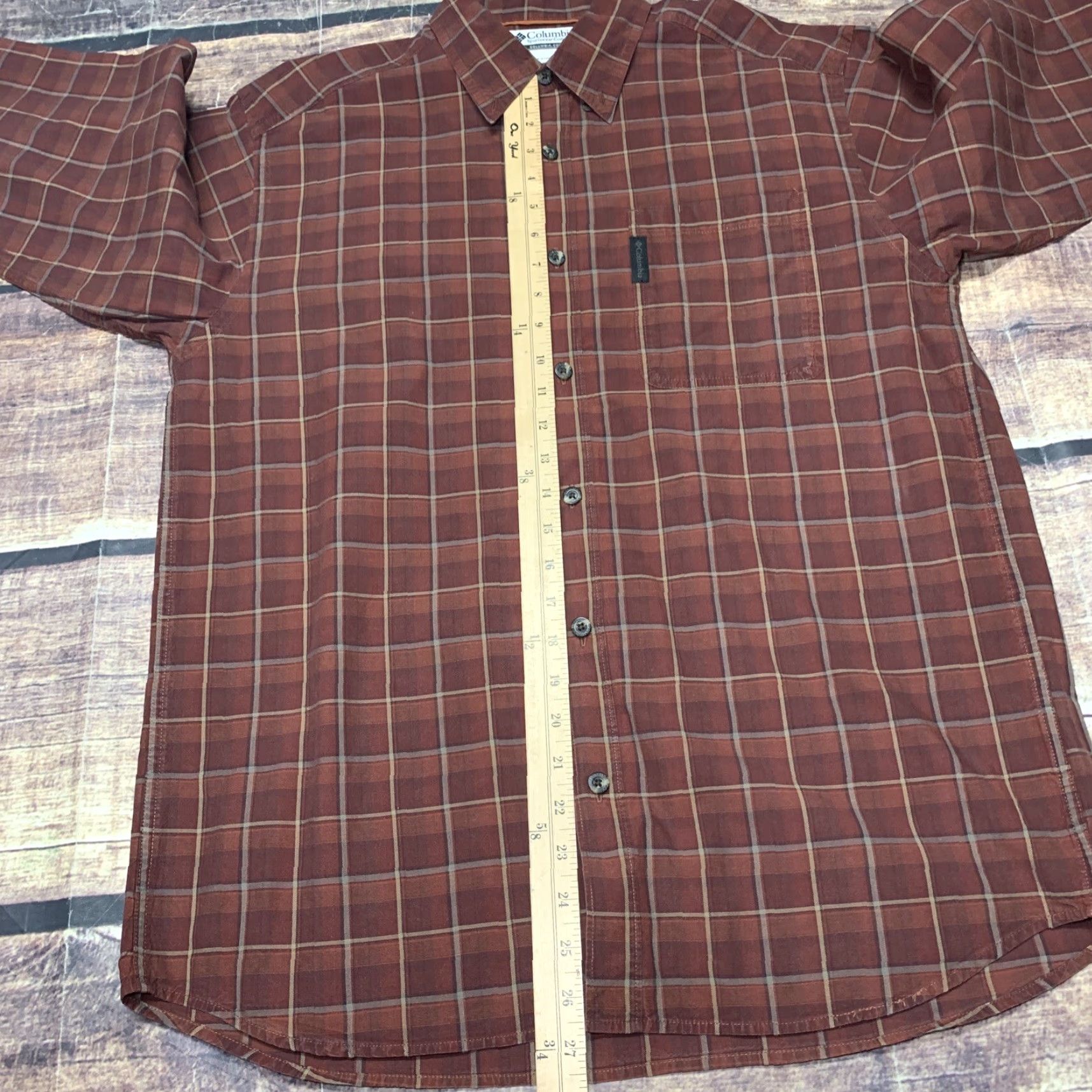Logo 7 Columbia Mens Long Sleeve Shirt Red Black Maroon Plaid Size M Plaid Logo Size US M / EU 48-50 / 2 - 4 Thumbnail
