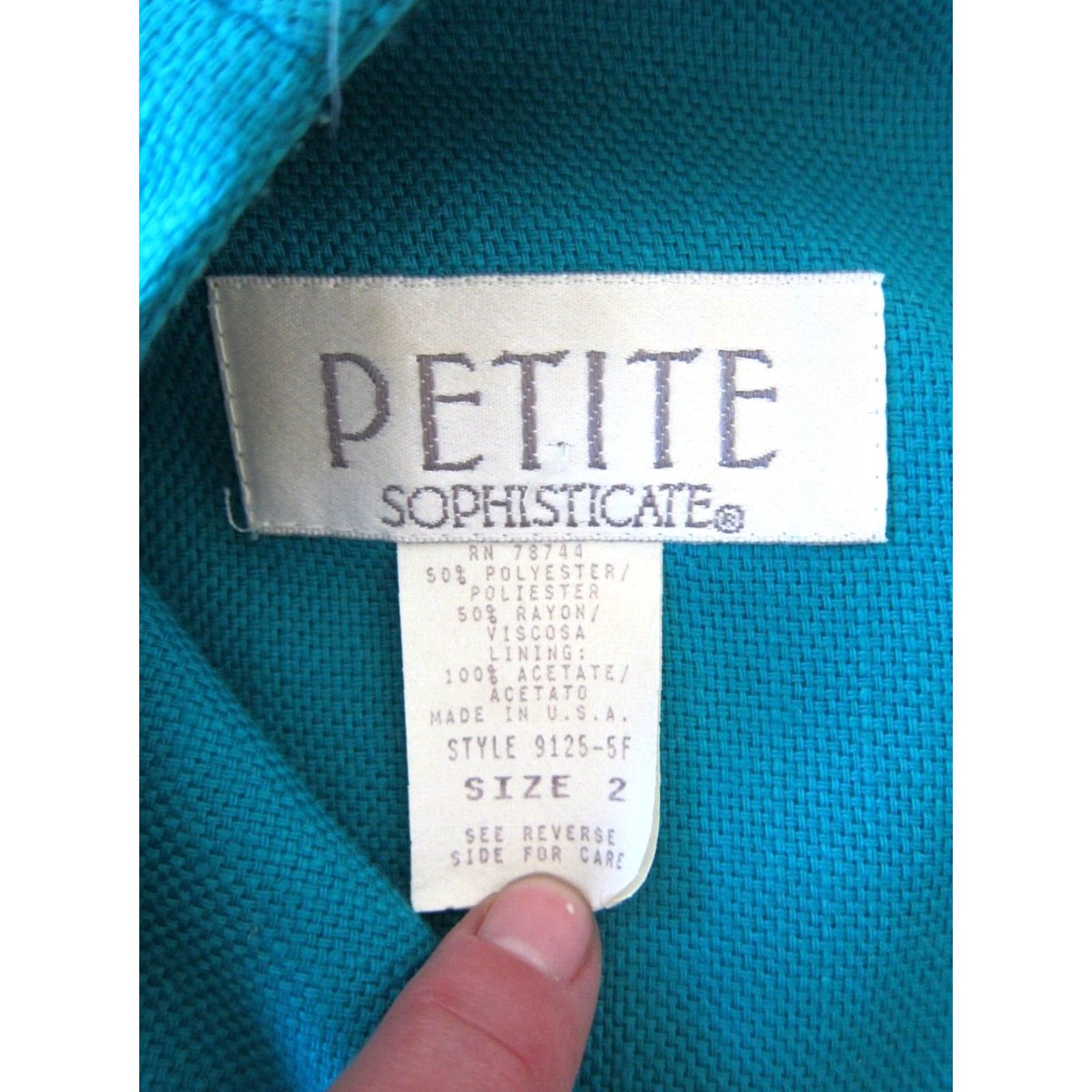 Vintage VINTAGE Petite Sophisticate Turquoise Green Gold Button Suit Jacket Dress Size 2 Size XS / US 0-2 / IT 36-38 - 4 Thumbnail