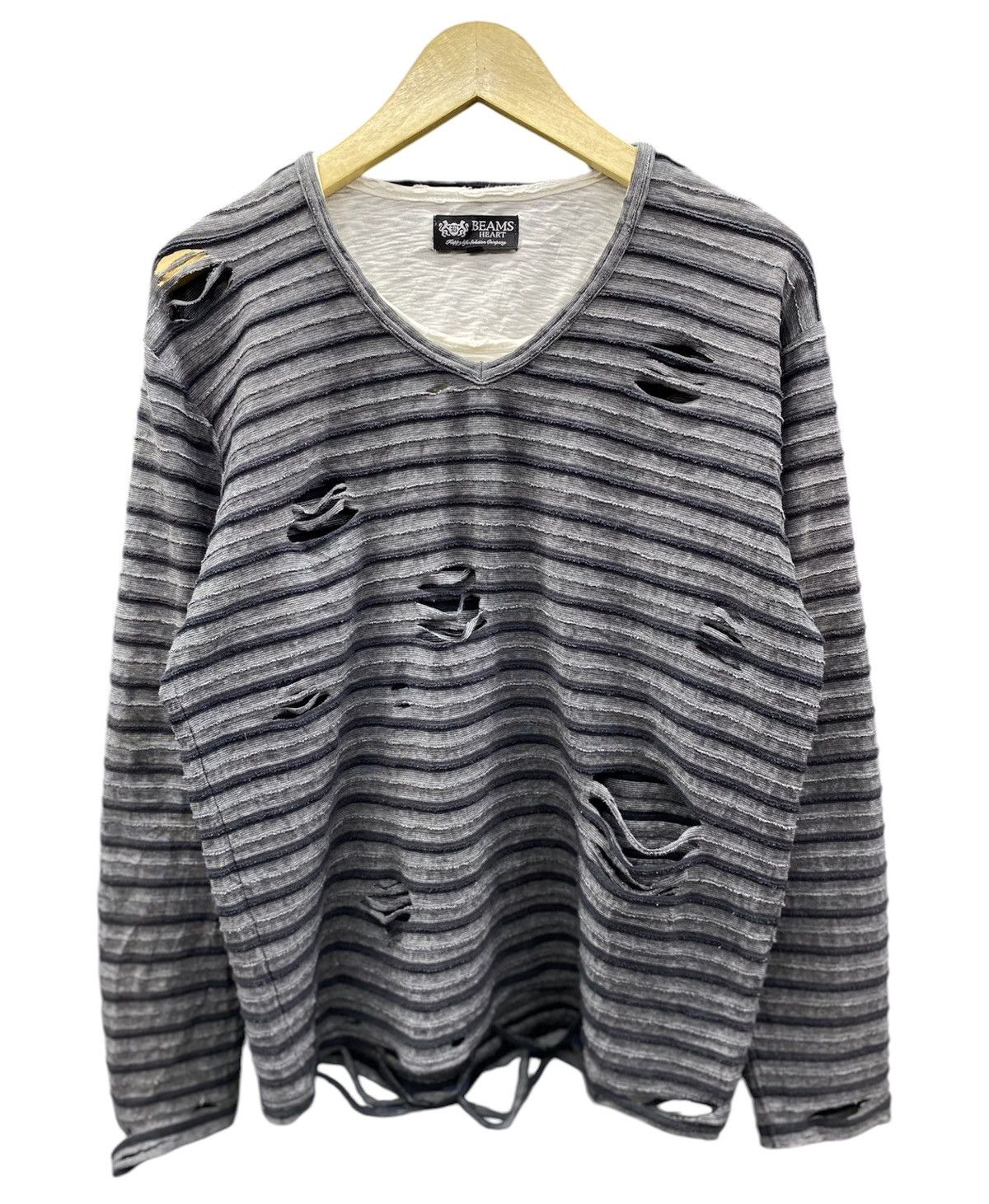 Beams Plus × Japanese Brand vintage beams heart distress longsleeve Size US M / EU 48-50 / 2 - 1 Thumbnail