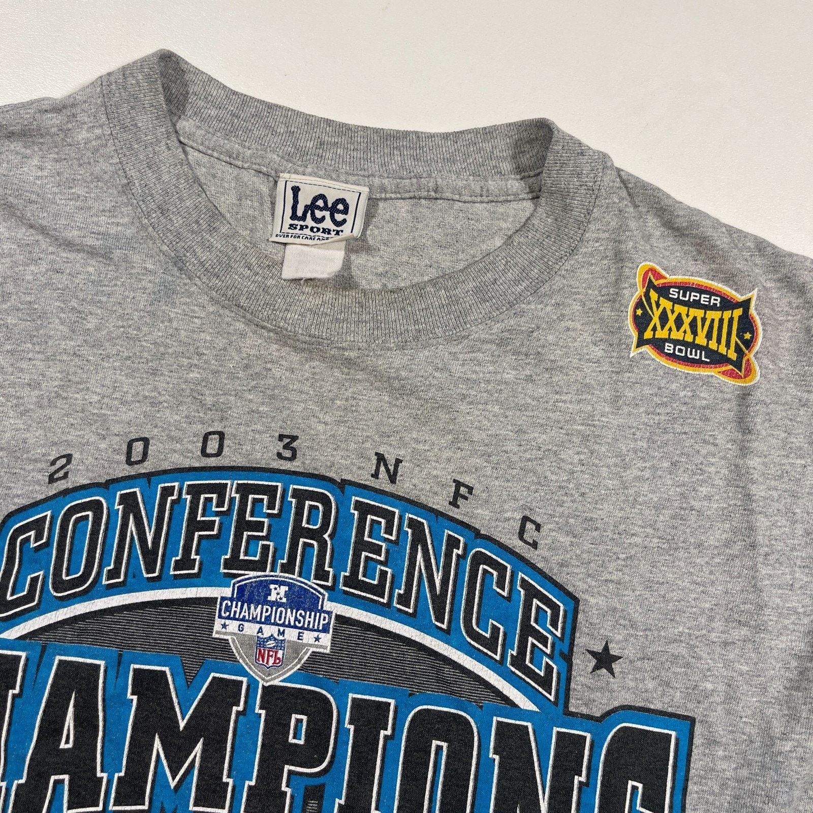 Reebok × Vintage vintage Reebok Carolina Panthers 2003 NFC Champions T Shirt Size US XL / EU 56 / 4 - 3 Thumbnail