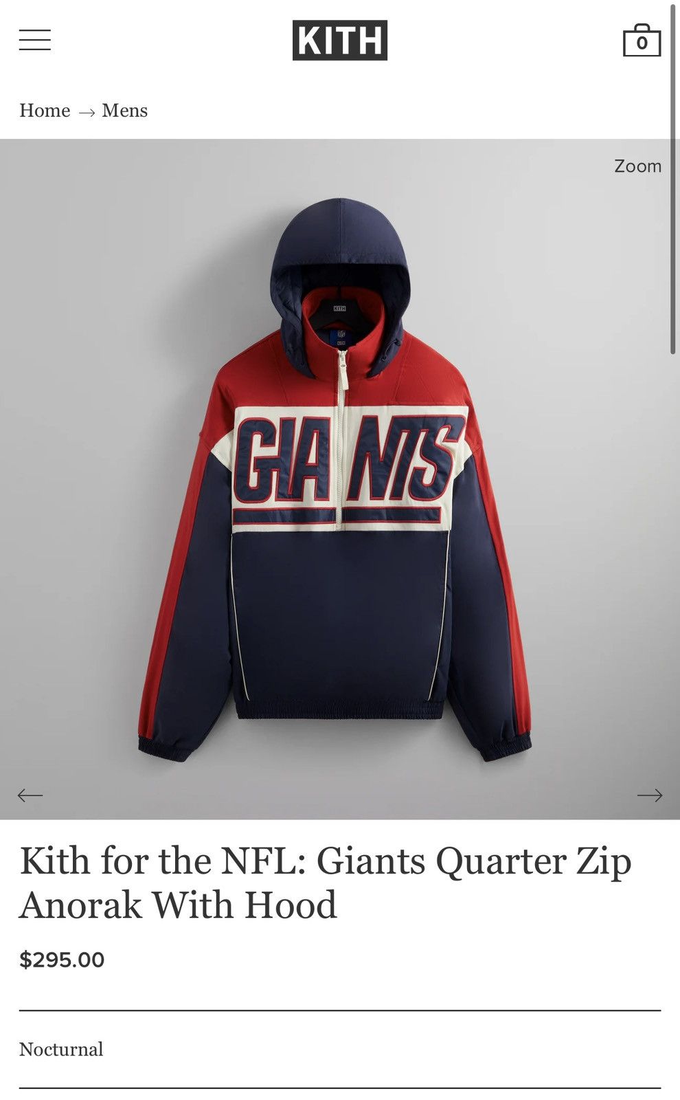 Kith Kith for the NFL: Giants Quarter Zip Anorak With Hood Size US L / EU 52-54 / 3 - 1 Thumbnail