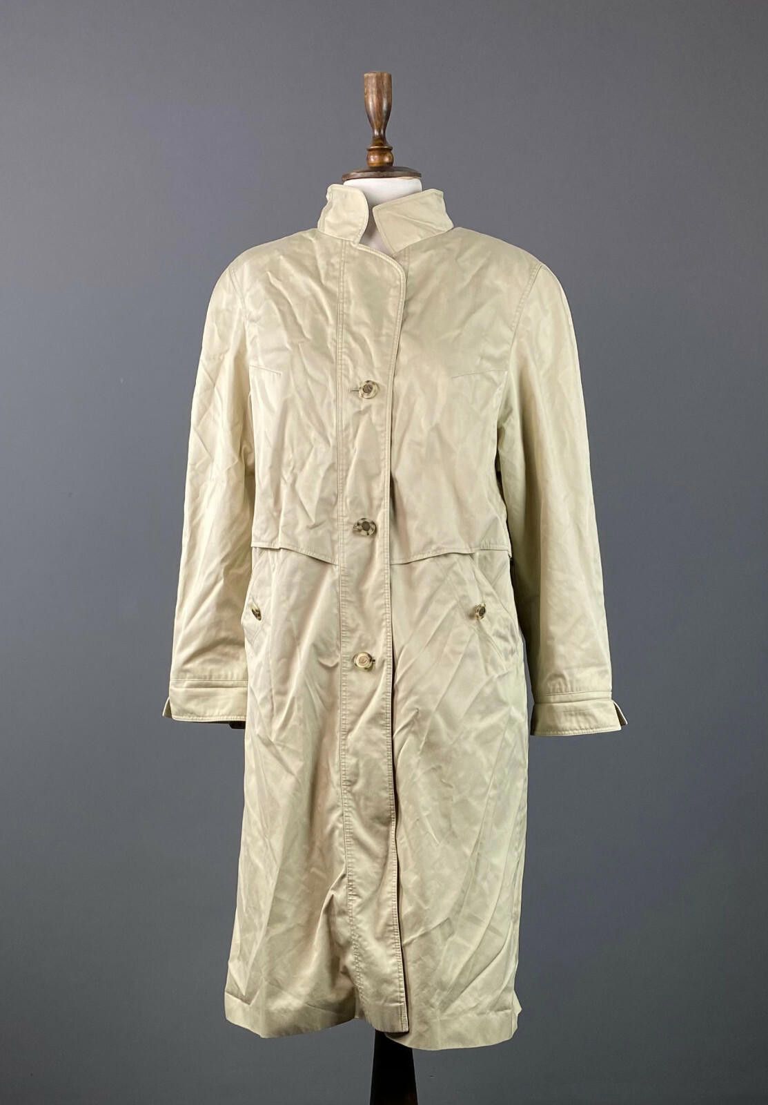 Designer Ladies Hensel & Mortensen Ivory Button Down Trench Coat Size L / US 10 / IT 46 - 1 Thumbnail