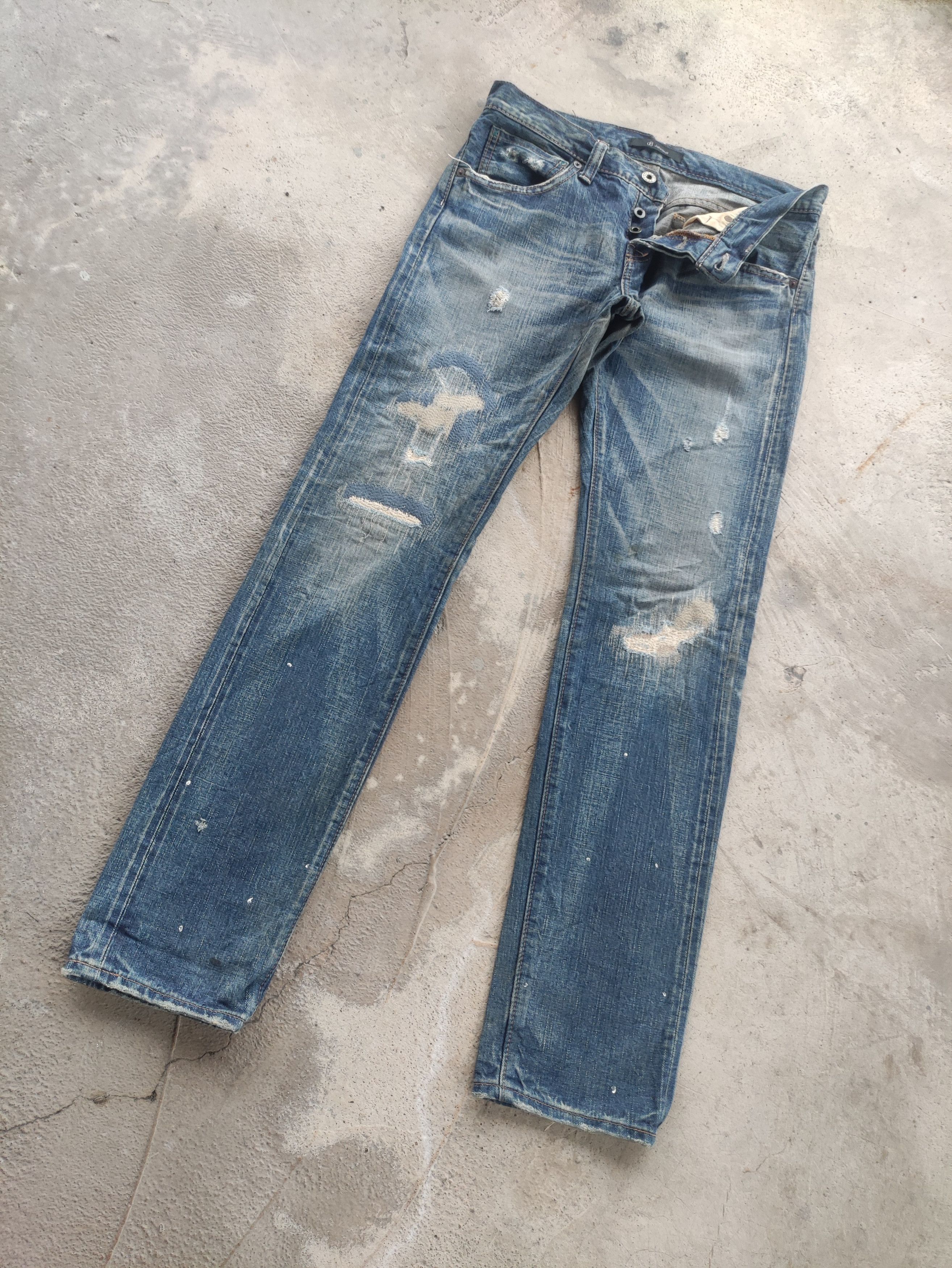 Johnbull Vintage Johnbull Selvedge Jean Distressed Faded Denim Size 32" / US 10 / IT 46 - 4 Thumbnail