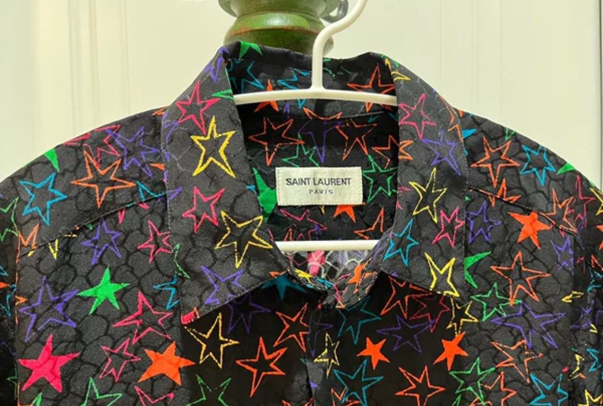 Saint Laurent Paris × Yves Saint Laurent Saint Laurent 100% Colorful Star Shirt2412-Nextarrow Size XS / US 0-2 / IT 36-38 - 3 Thumbnail