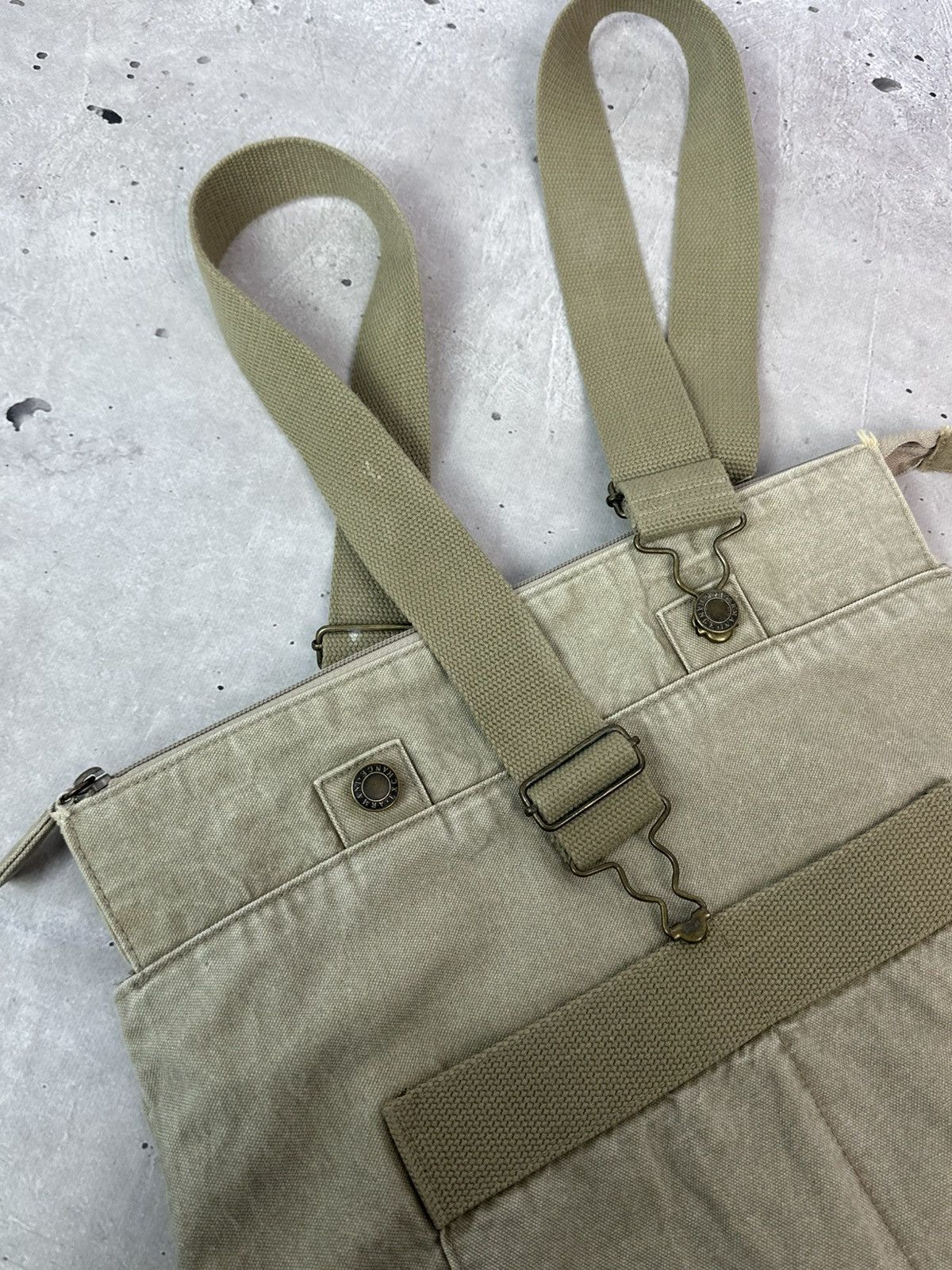Armani Exchange Vintage Armani Exchange Beige Denim Washed Handle Bag Size ONE SIZE - 9 Thumbnail
