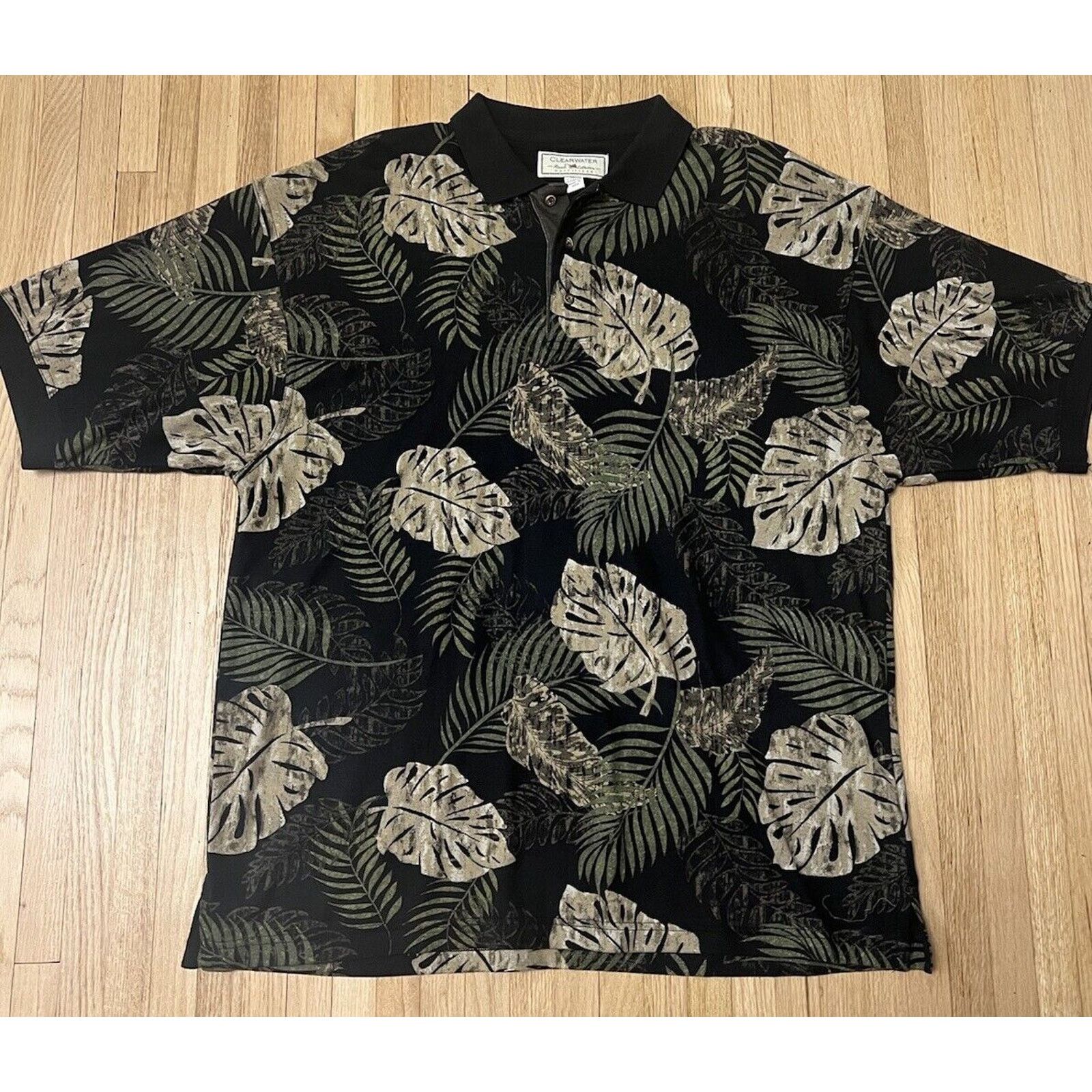 Clearwater Outfitters Clearwater Outfitters Shirt Adult XL Black Green Floral Mens Size US XL / EU 56 / 4 - 1 Thumbnail