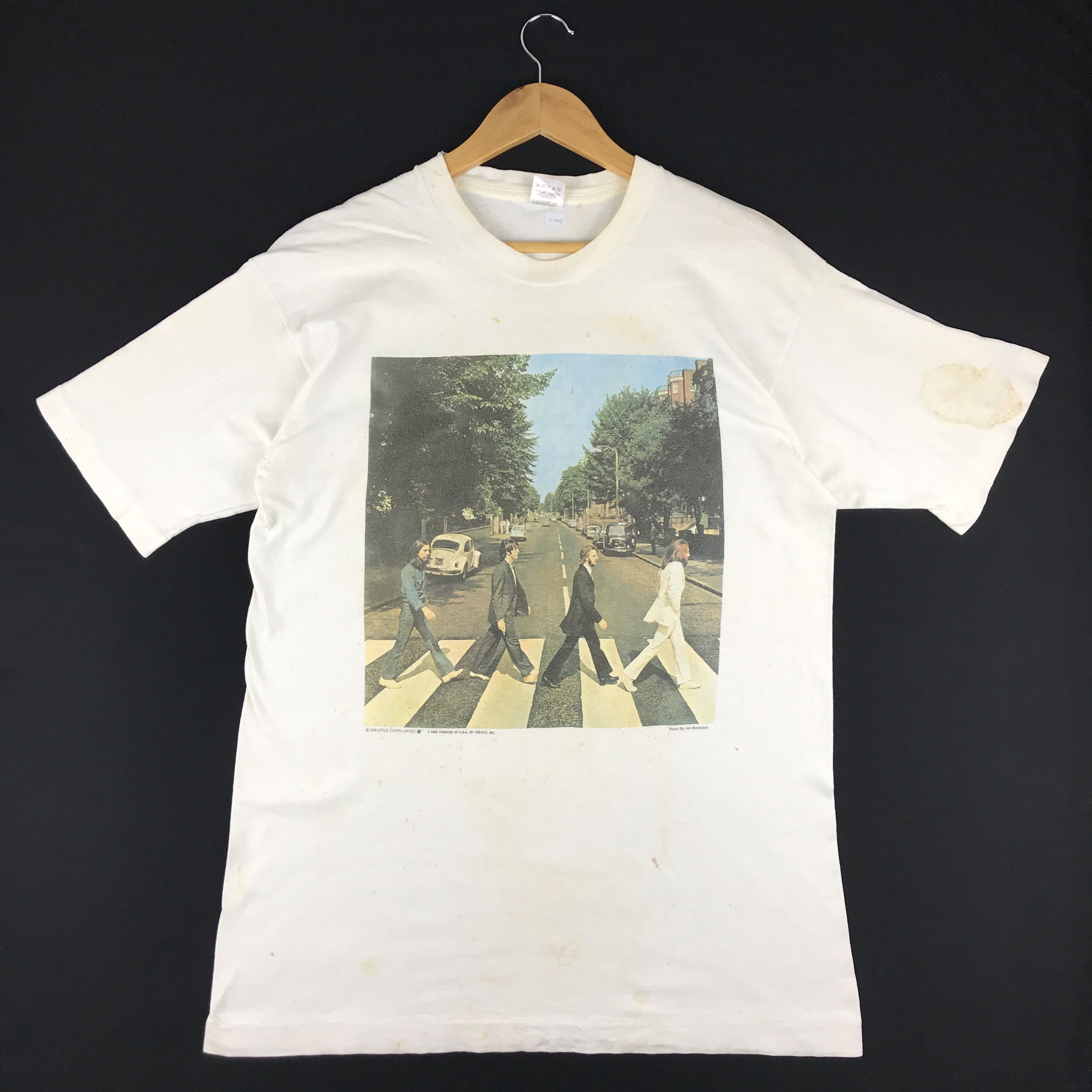 Image of Band Tees x Fruit Of The Loom Vintage Fruit Of The Loom The Beatles in White, Men's (Size Large)