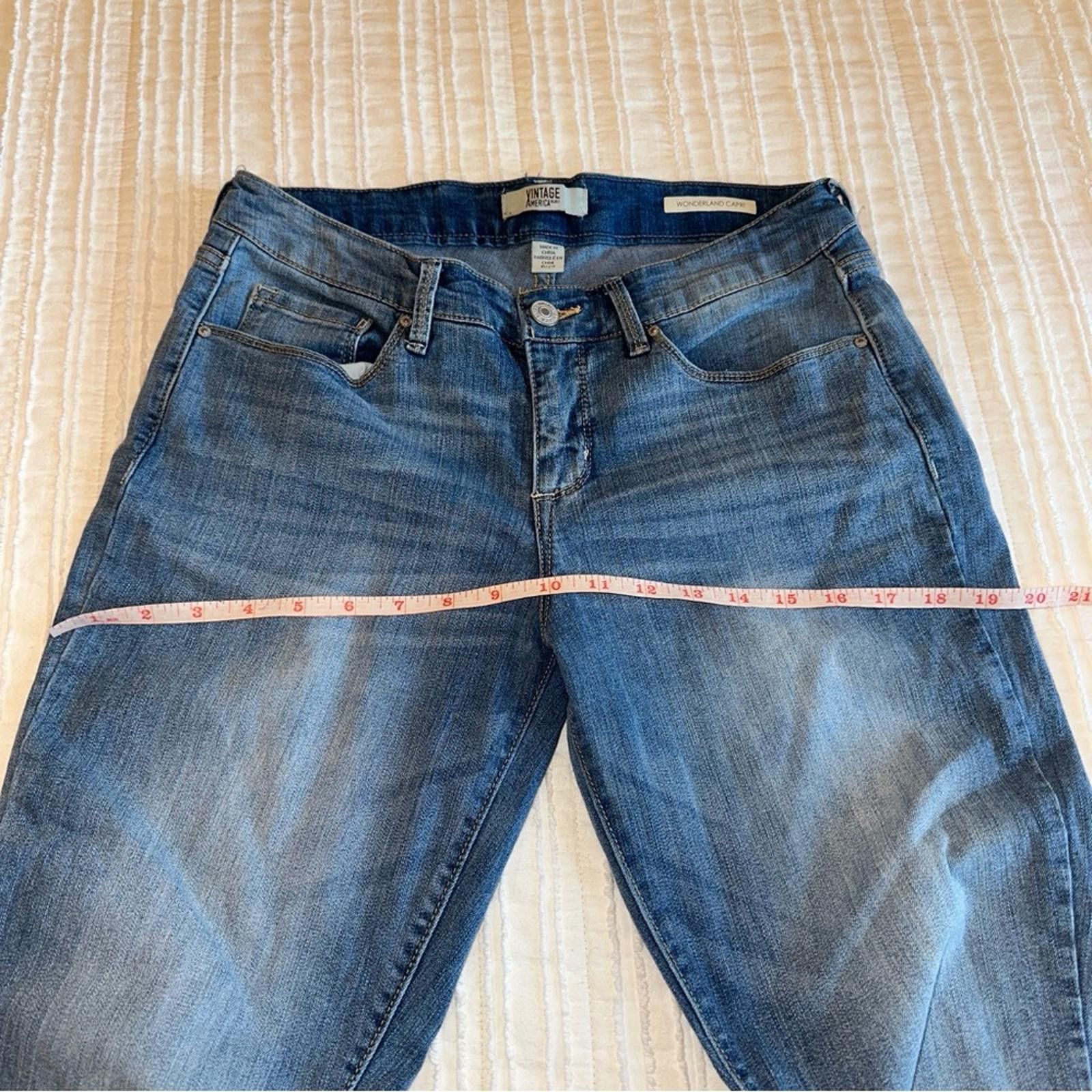 Other American Vintage 8/29 Gingham Wonderland Capri Ruffle Denim Size 30" / US 8 / IT 44 - 7 Thumbnail