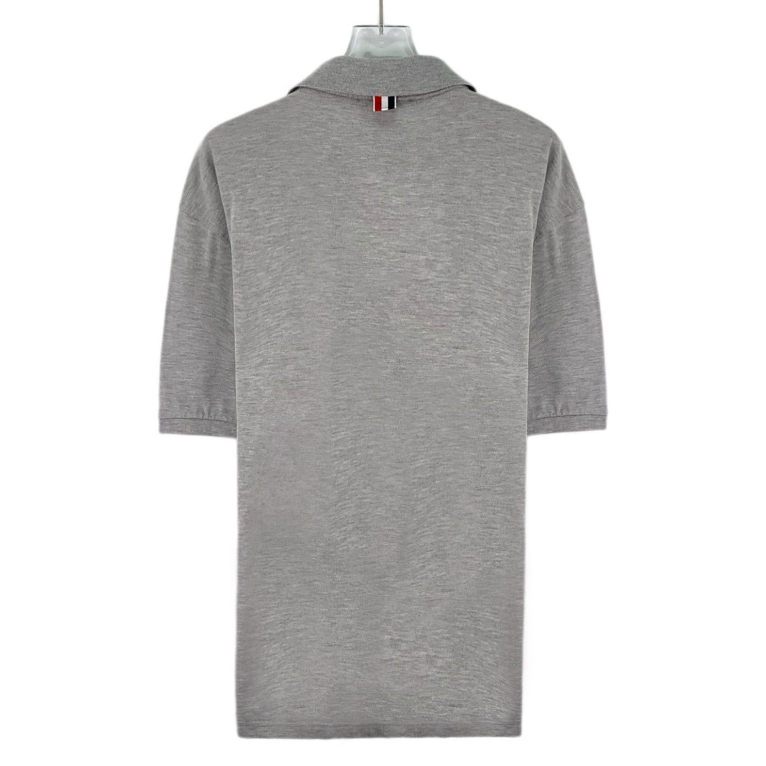 Thom Browne Thom Browne Pocket Stripe Cotton Polo Shirt Grey ((4) Size US XL / EU 56 / 4 - 2 Thumbnail