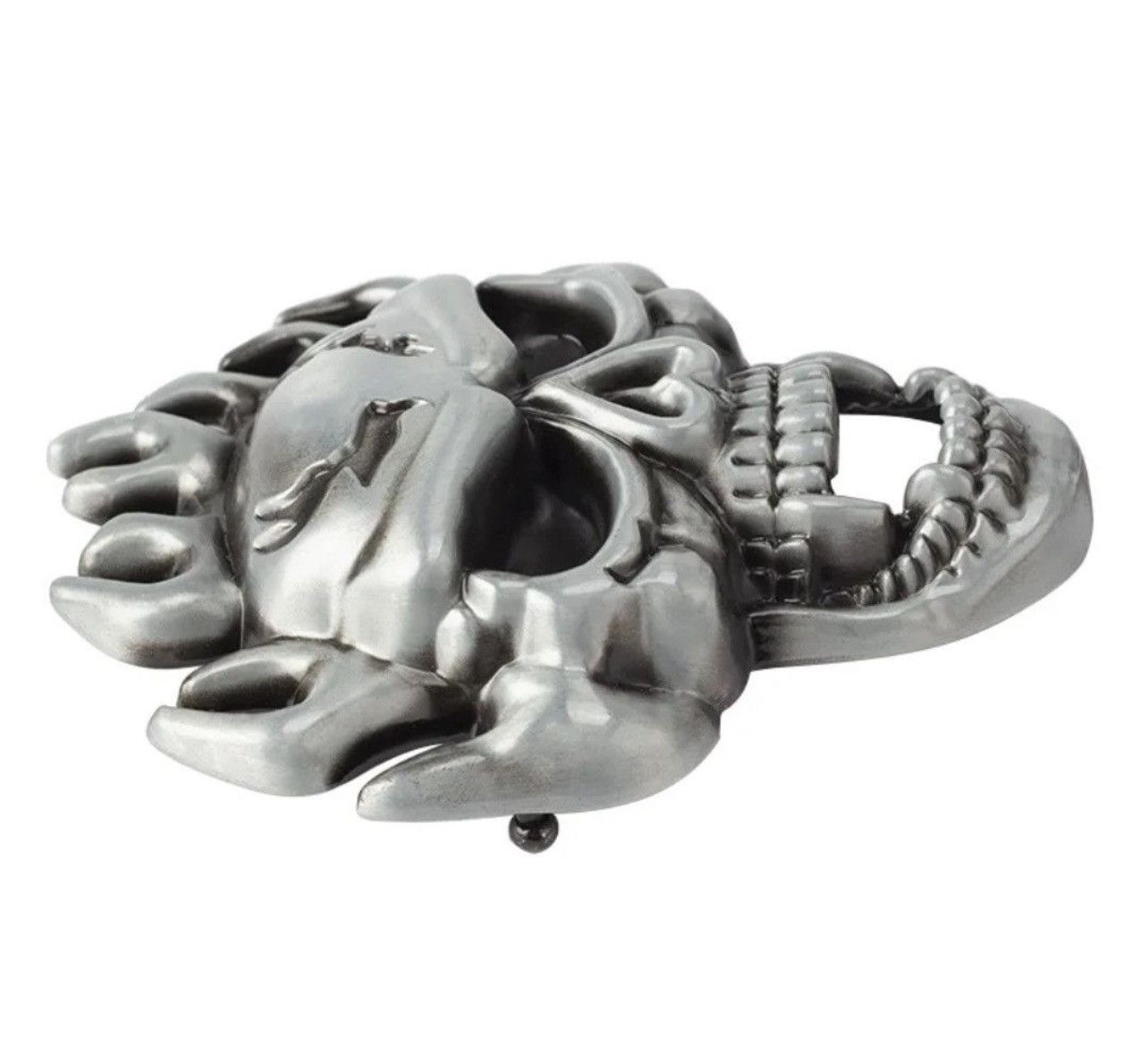 Japanese Brand × Leather Fire Hair Skull Belt Buckle 40 mm Belt in 100/110/120/130 Size ONE SIZE - 3 Thumbnail