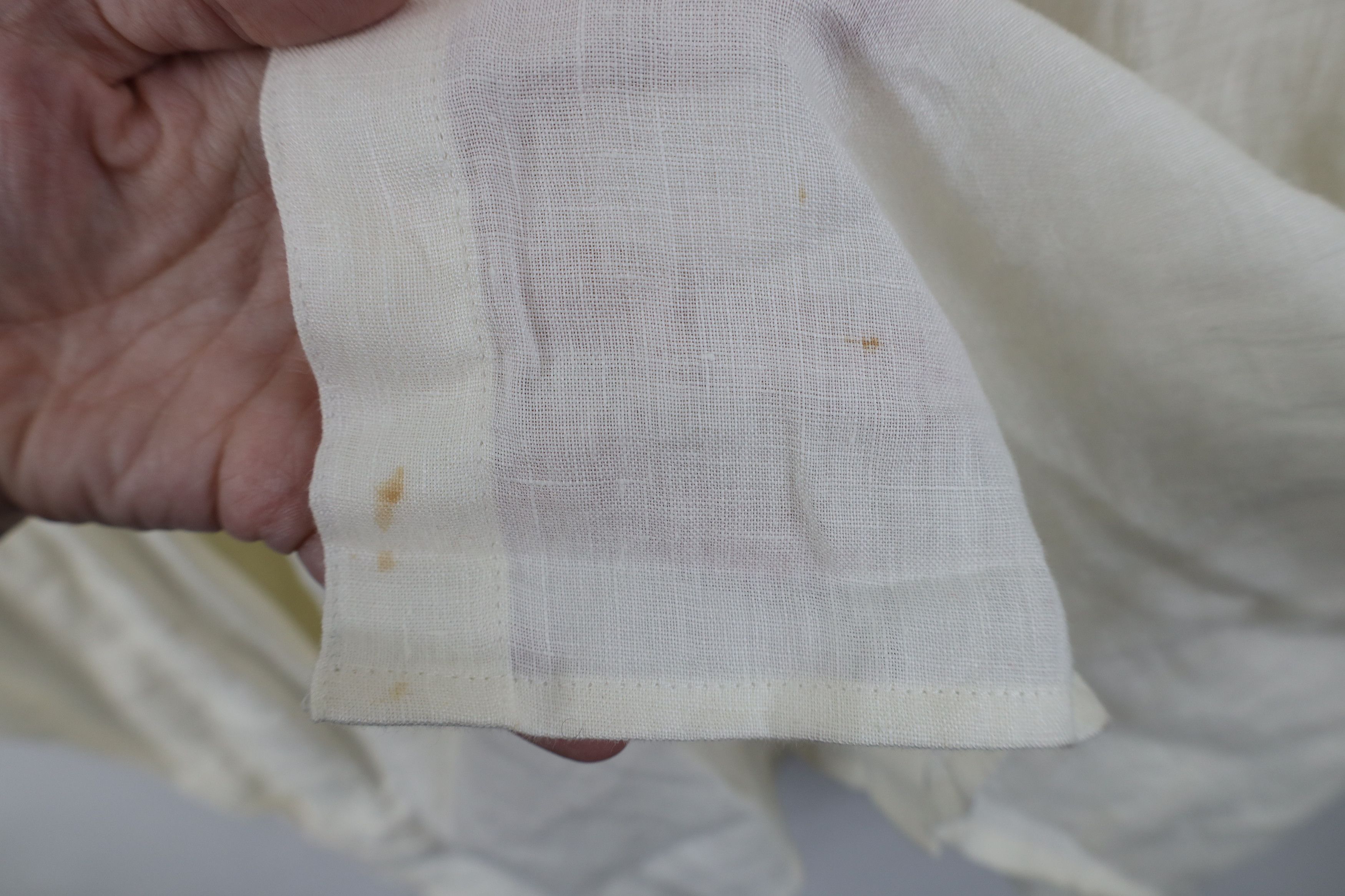 Vintage Vintage 90s Streetwear Linen Collared Button Shirt Cream Size US XXL / EU 58 / 5 - 4 Thumbnail