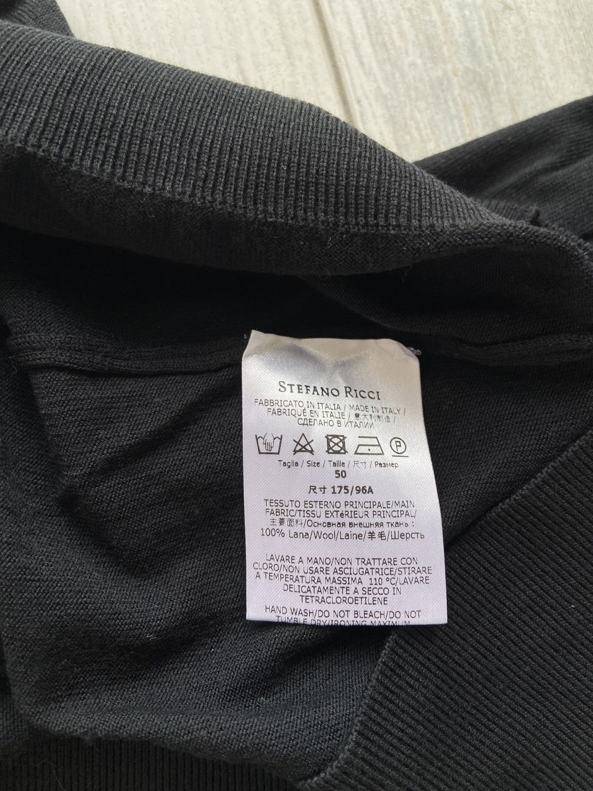 Stefano Ricci Stefano Ricci Black Wool Jumper with Embroidery Size US M / EU 48-50 / 2 - 7 Thumbnail