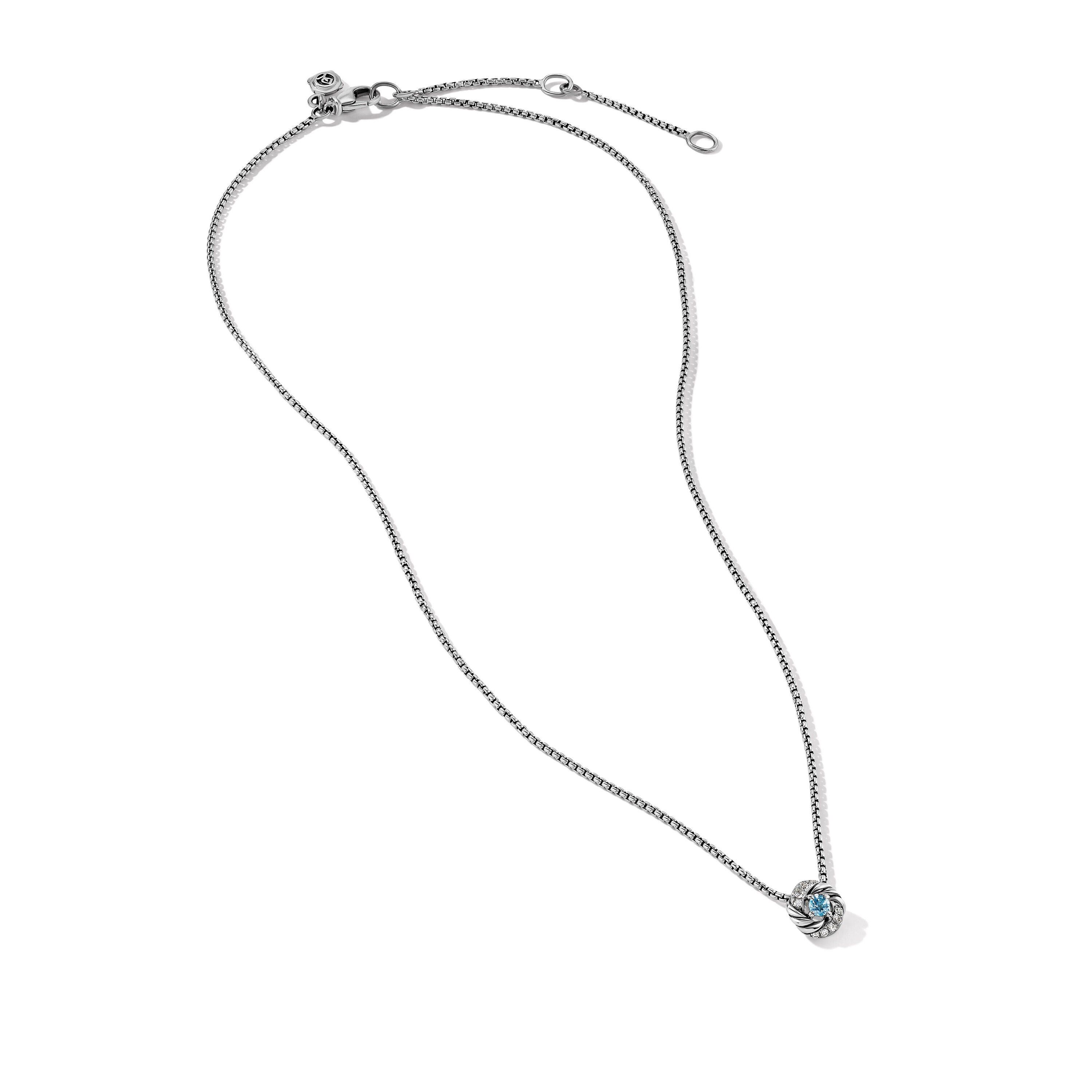 David Yurman o1w1db10525 N16512D Necklace in Silver with Pave Diamonds Size ONE SIZE - 2 Thumbnail