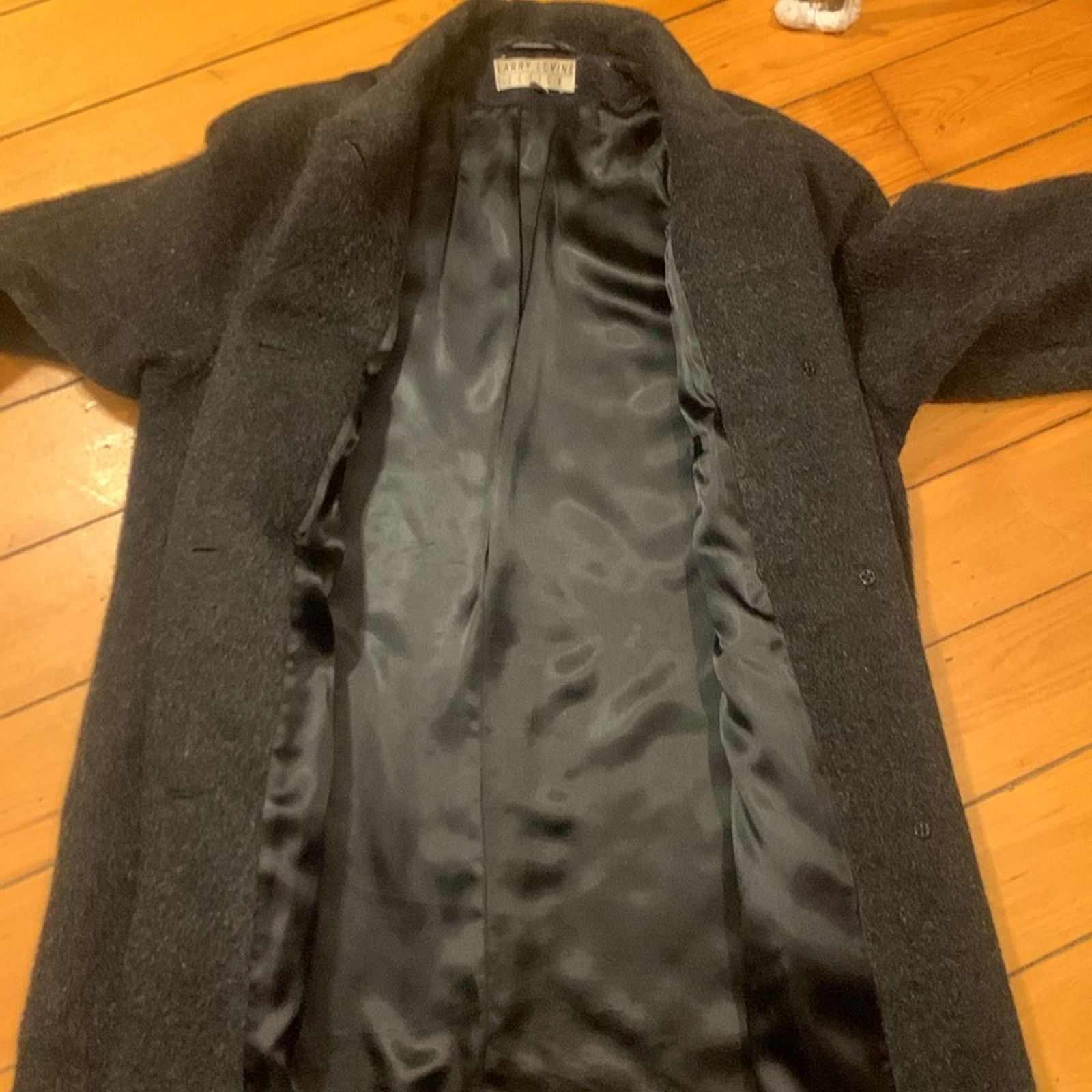 Vintage 90’s Larry Levine gray wool alpaca and mohair overcoat Size L / US 10 / IT 46 - 3 Thumbnail