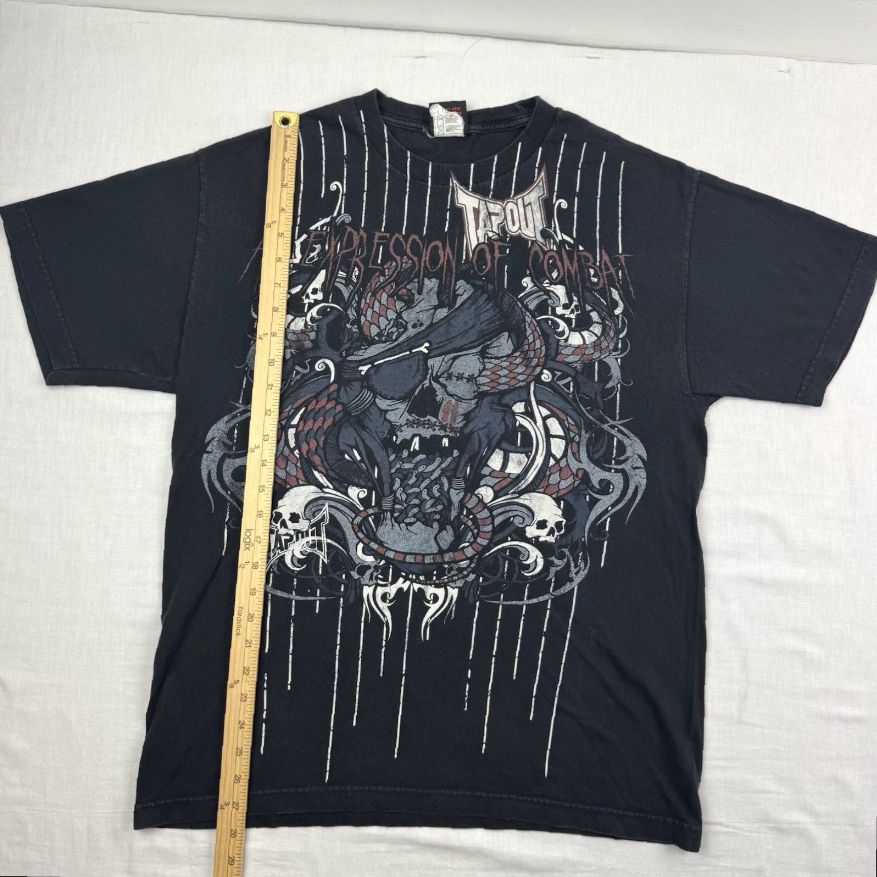 Tapout VINTAGE Tapout T Shirt Adult Large All Over Print Grunge Hipster MMA Combat Skulls Shirt Mens Black Cotton Dry? Size US L / EU 52-54 / 3 - 5 Thumbnail