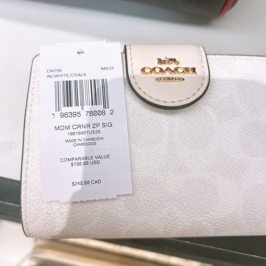 Coach Medium Corner Zip Wallet In Signature Canvas CW786 Size ONE SIZE - 5 Thumbnail
