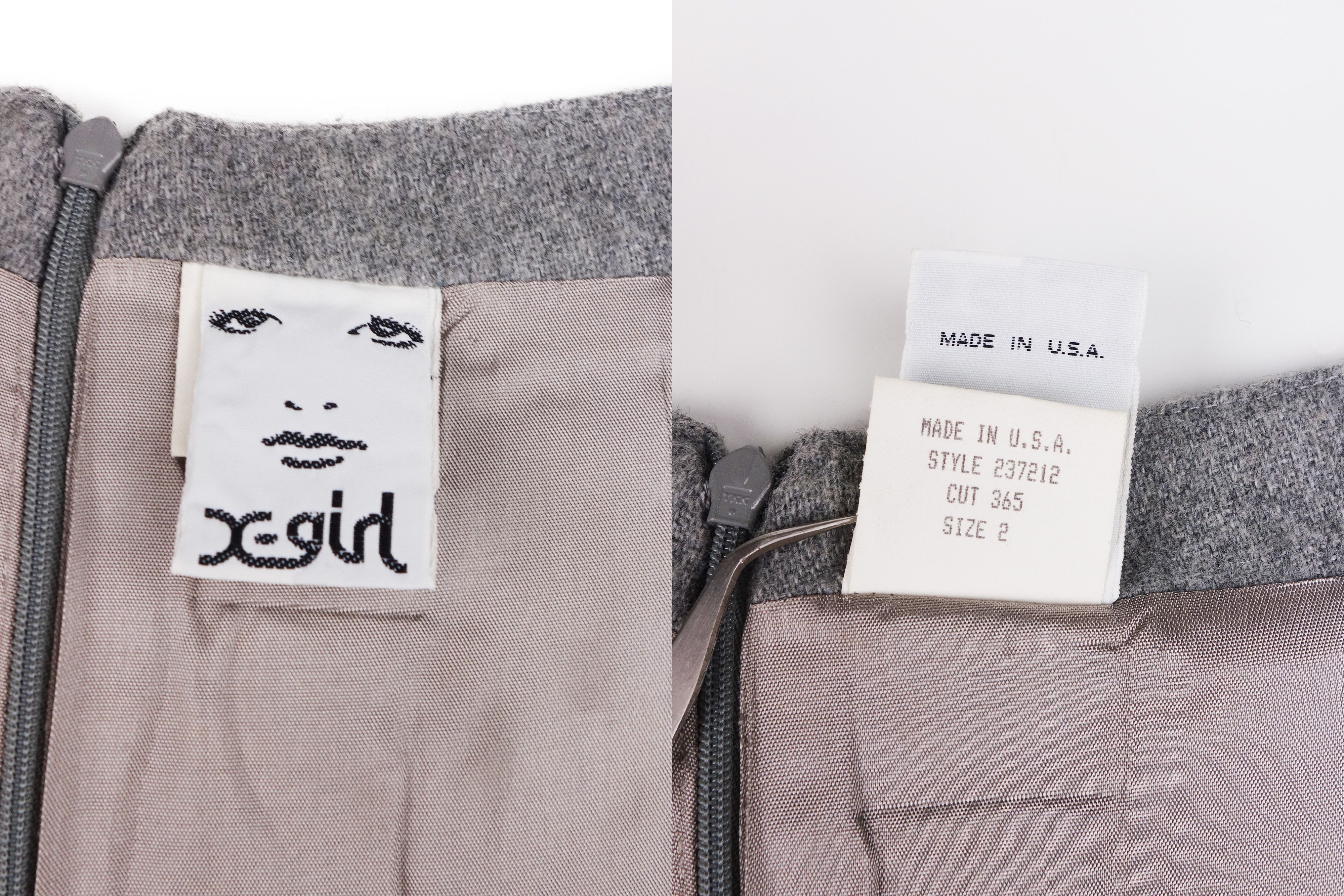 X-Girl X-Girl Kim Gordon 1990s Grey Poly Wool Mini Skirt Size 28" / US 6 / IT 42 - 3 Thumbnail