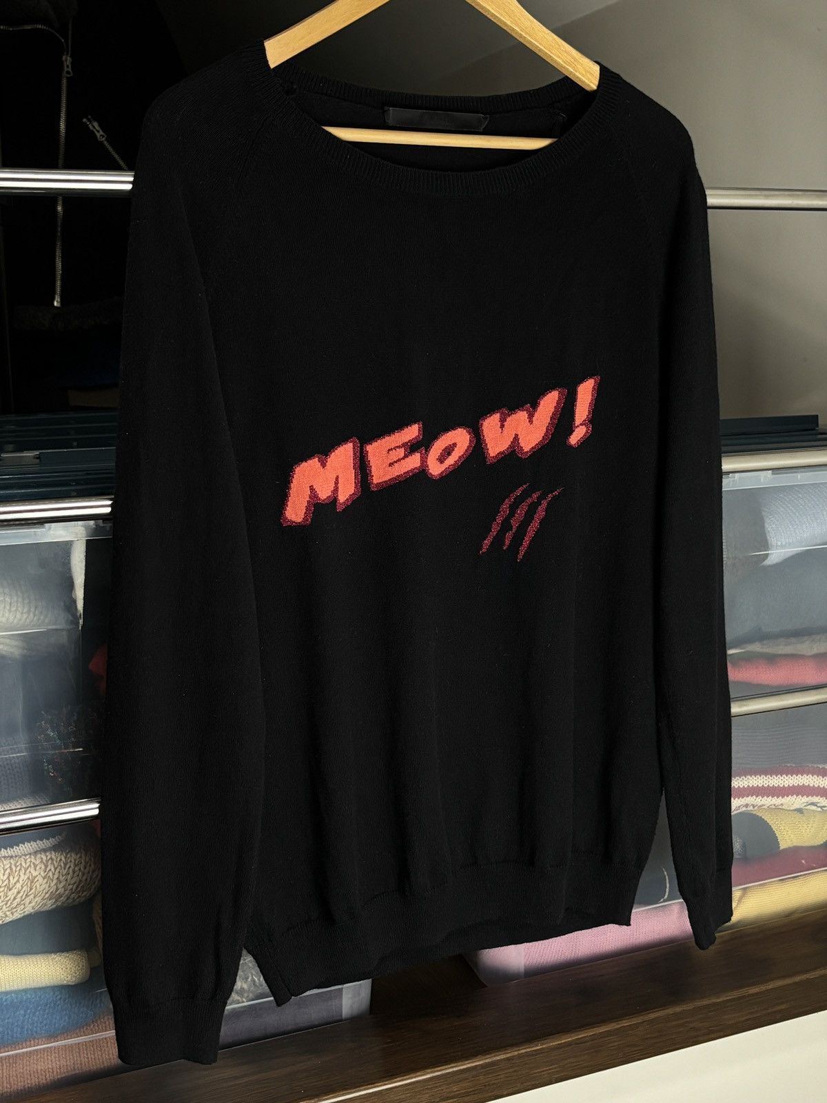 Karl Lagerfeld Karl Lagerfeld meow cotton & cashmere sweater sweatshirt Size L / US 10 / IT 46 - 2 Thumbnail