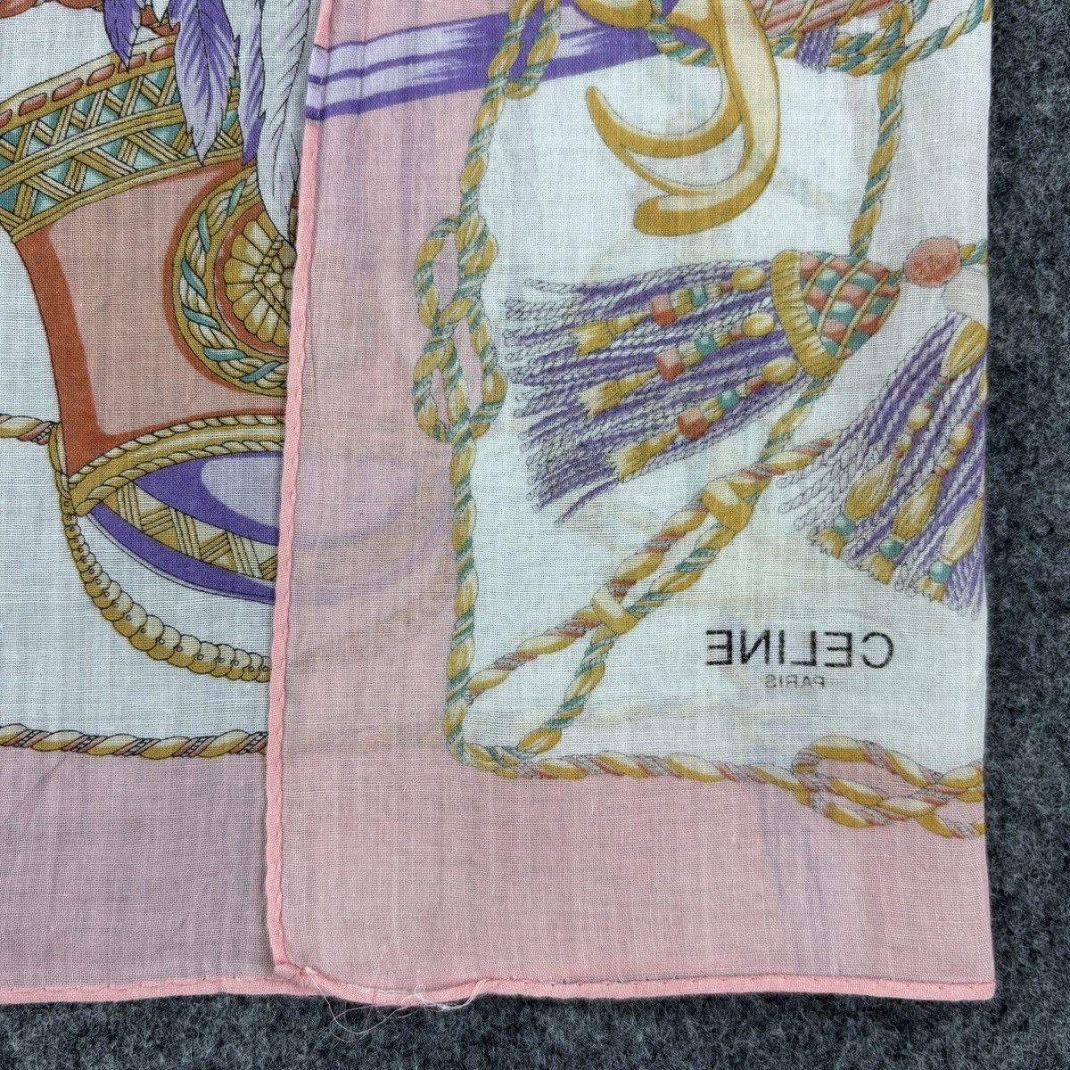 Celine × Vintage Handkerchief # E009 # Bandana # Neckerchief Size ONE SIZE - 5 Thumbnail