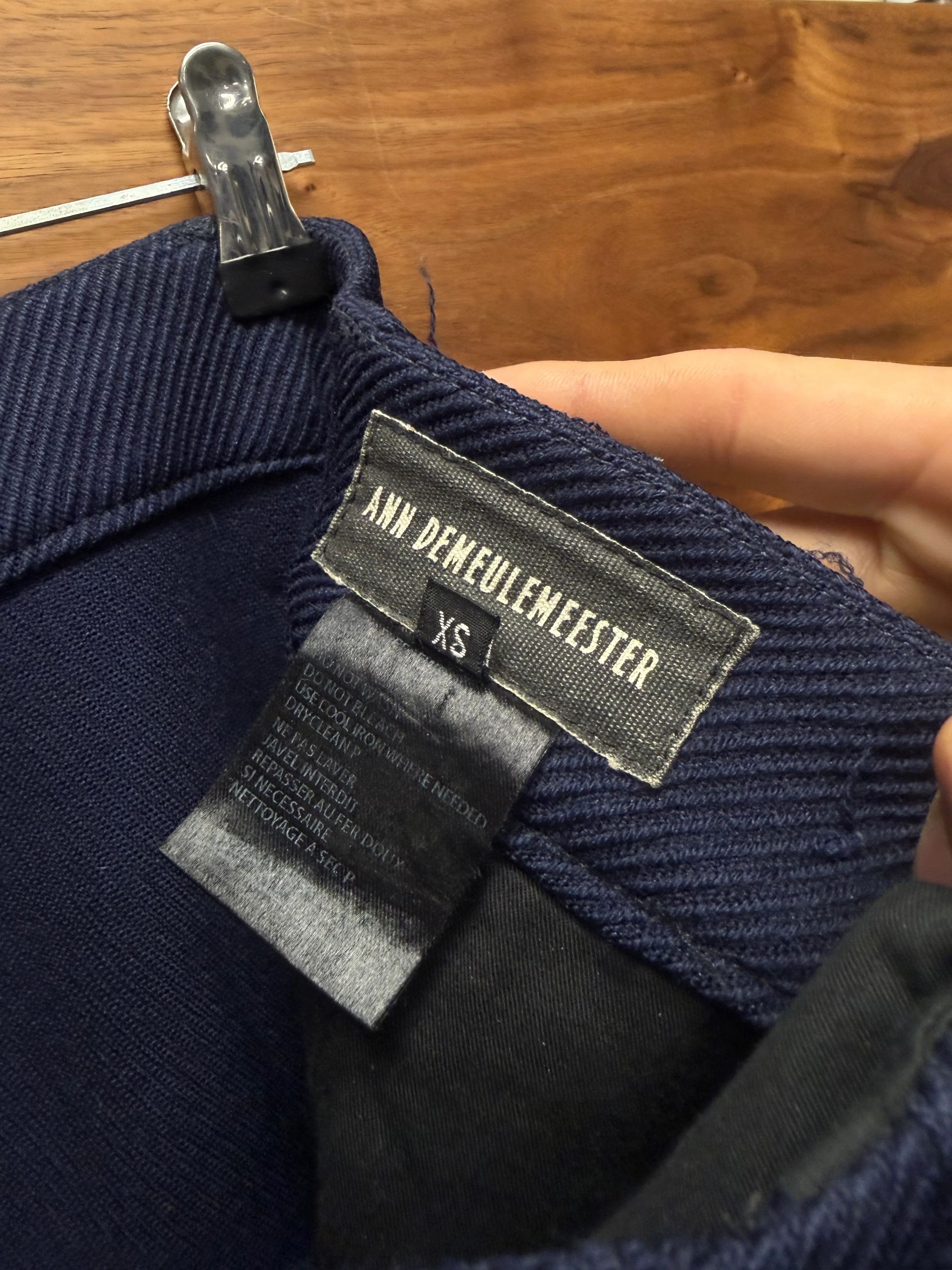Ann Demeulemeester Ann Demeulemeester Diagonal Corduroy Men’s Blue Flared Leg Trousers Size US 32 / EU 48 - 3 Thumbnail