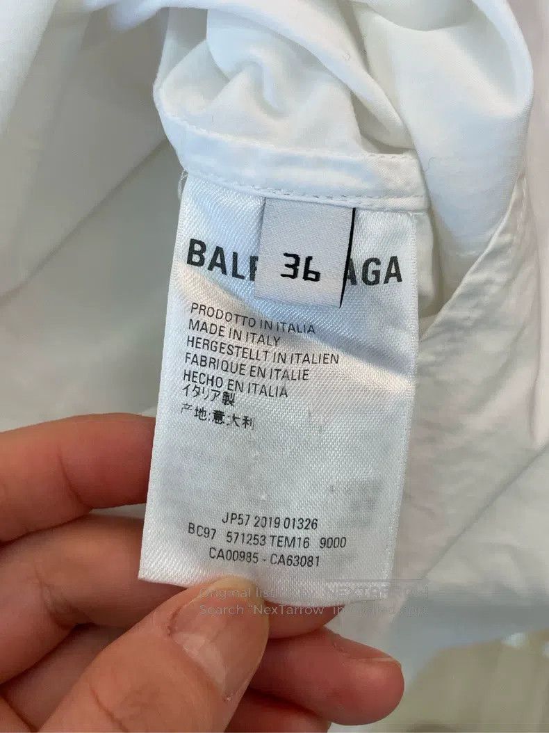 Balenciaga Balenciaga White and Blue Back Logo Shirt, Size 36 Size XS / US 0-2 / IT 36-38 - 4 Thumbnail