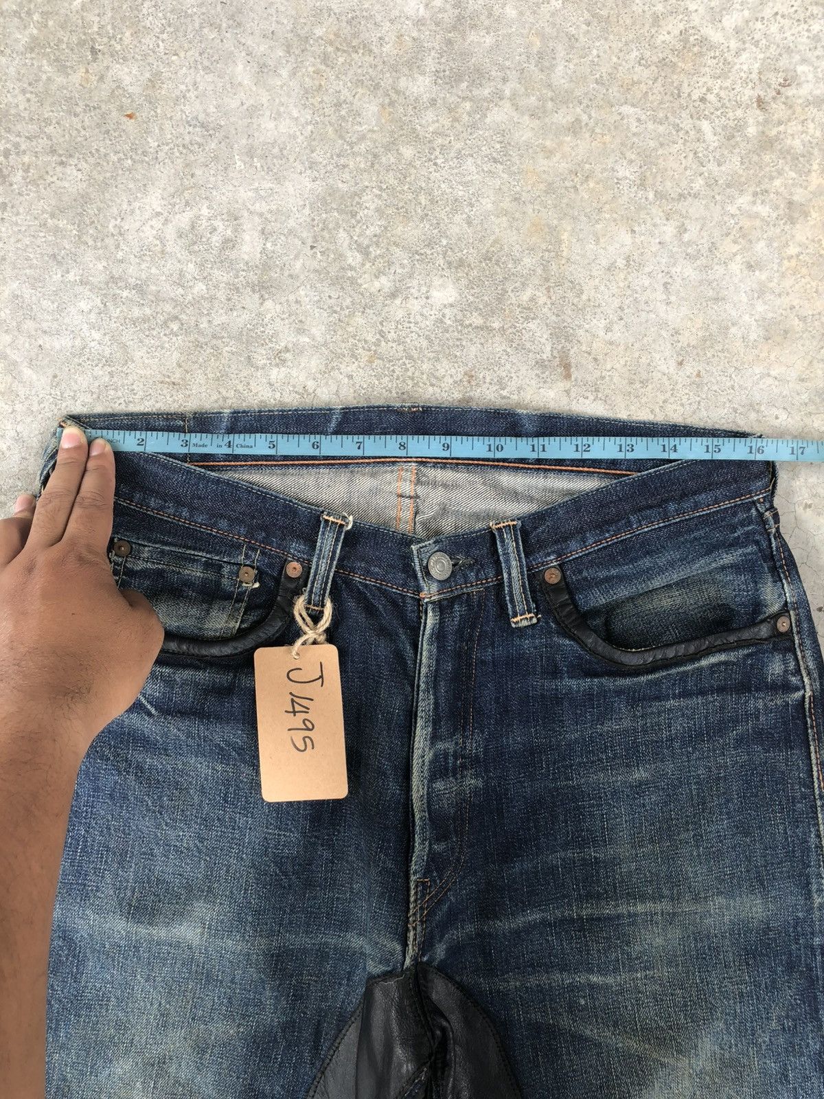 Full Count & Co. Full Count 1340k Selvedge Denim Leather Limited Distressed Size US 32 / EU 48 - 24 Thumbnail