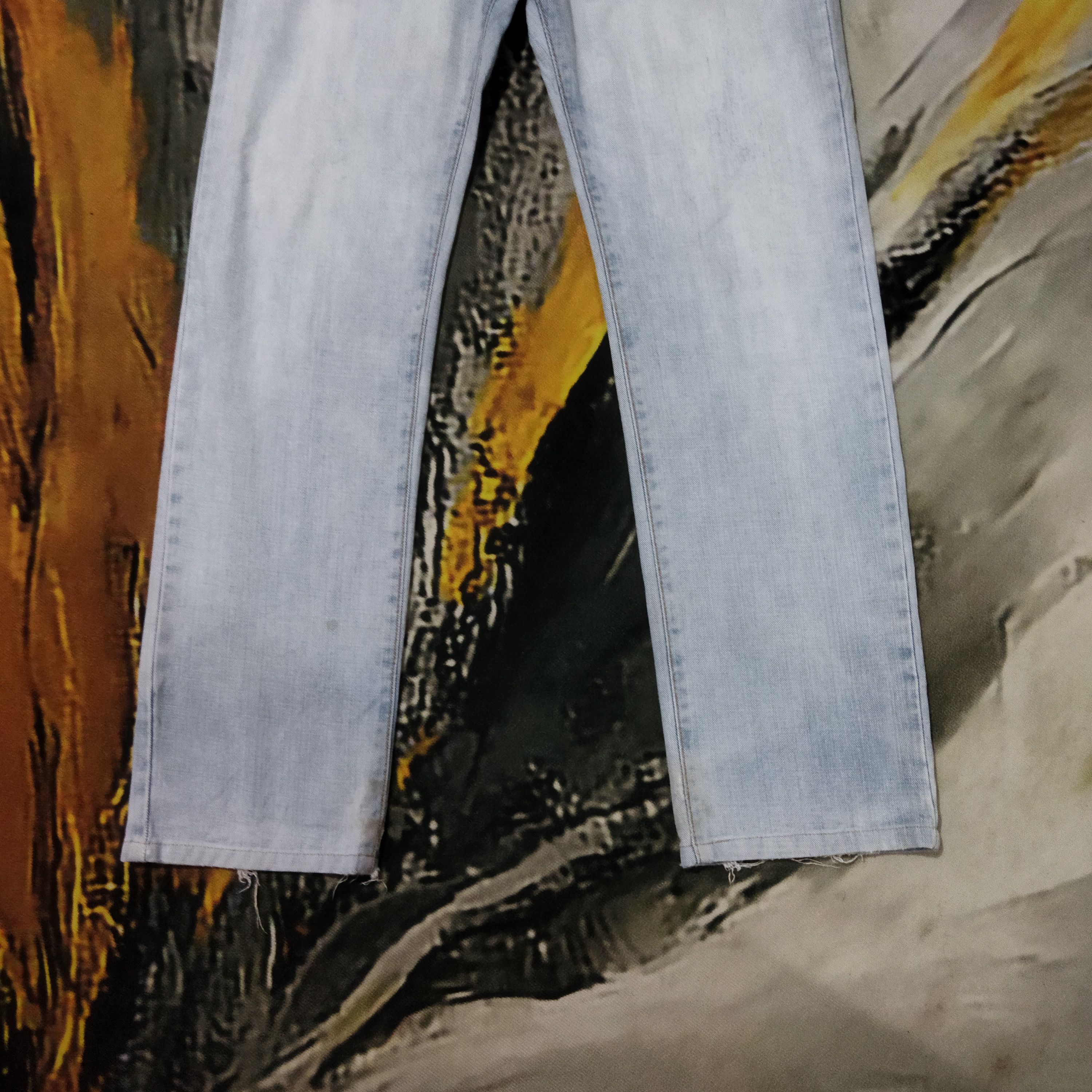 Edwin × Vintage VINTAGE EDWIN LIGHT BLUE DISTRESSED JEANS PANTS Size US 32 / EU 48 - 3 Thumbnail