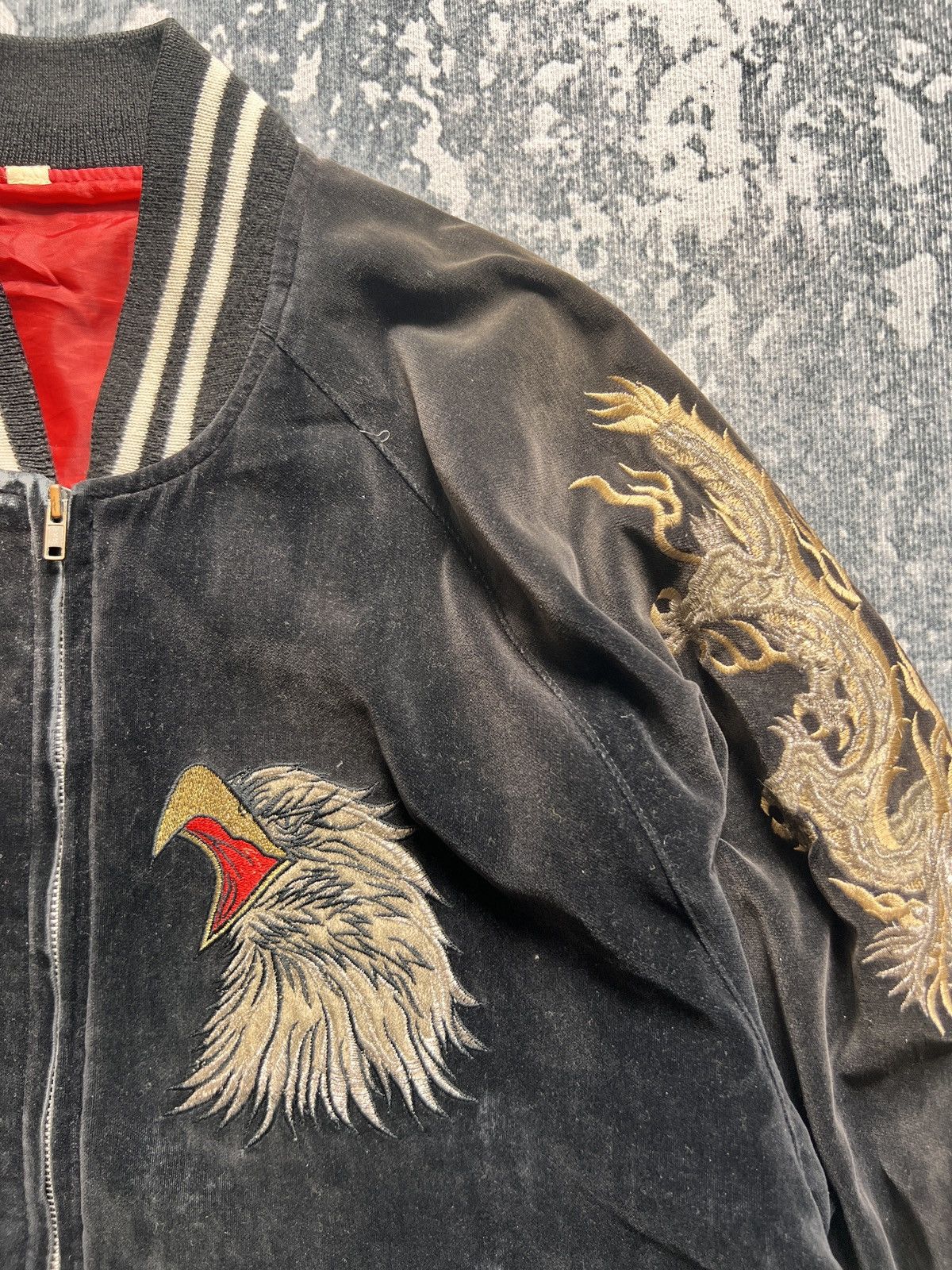Dulcamara Japan Vtg Velvet Sukajan Japan Yokosuka Souvenir Jacket Size US XL / EU 56 / 4 - 5 Thumbnail