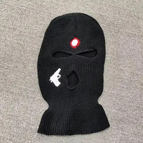 Other Embroidered Balaclava Ski Mask Head Facemask Black Color Size ONE SIZE - 2 Thumbnail