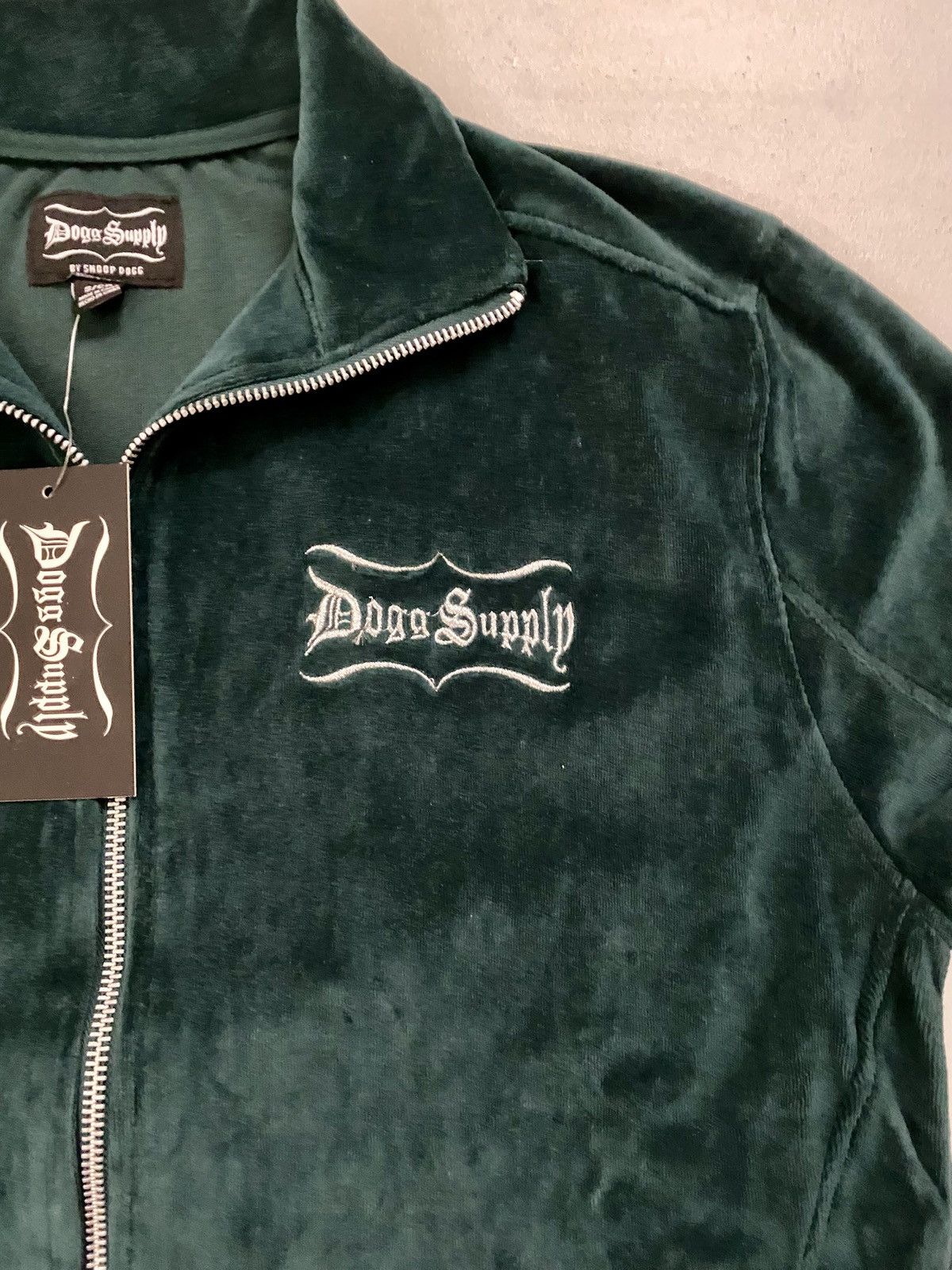 Snoop Dogg Dogg Supply x Snoop Dogg Mens Emerald Velour Track Jacket S Size US S / EU 44-46 / 1 - 3 Thumbnail