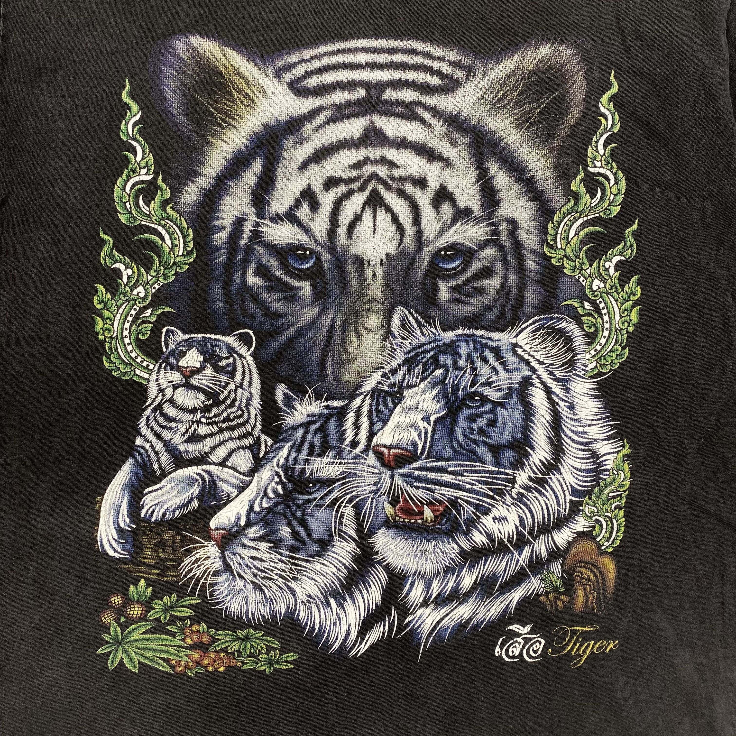 Vintage Vintage Distressed Tiger thailand tshirt-M036 Size US L / EU 52-54 / 3 - 3 Thumbnail