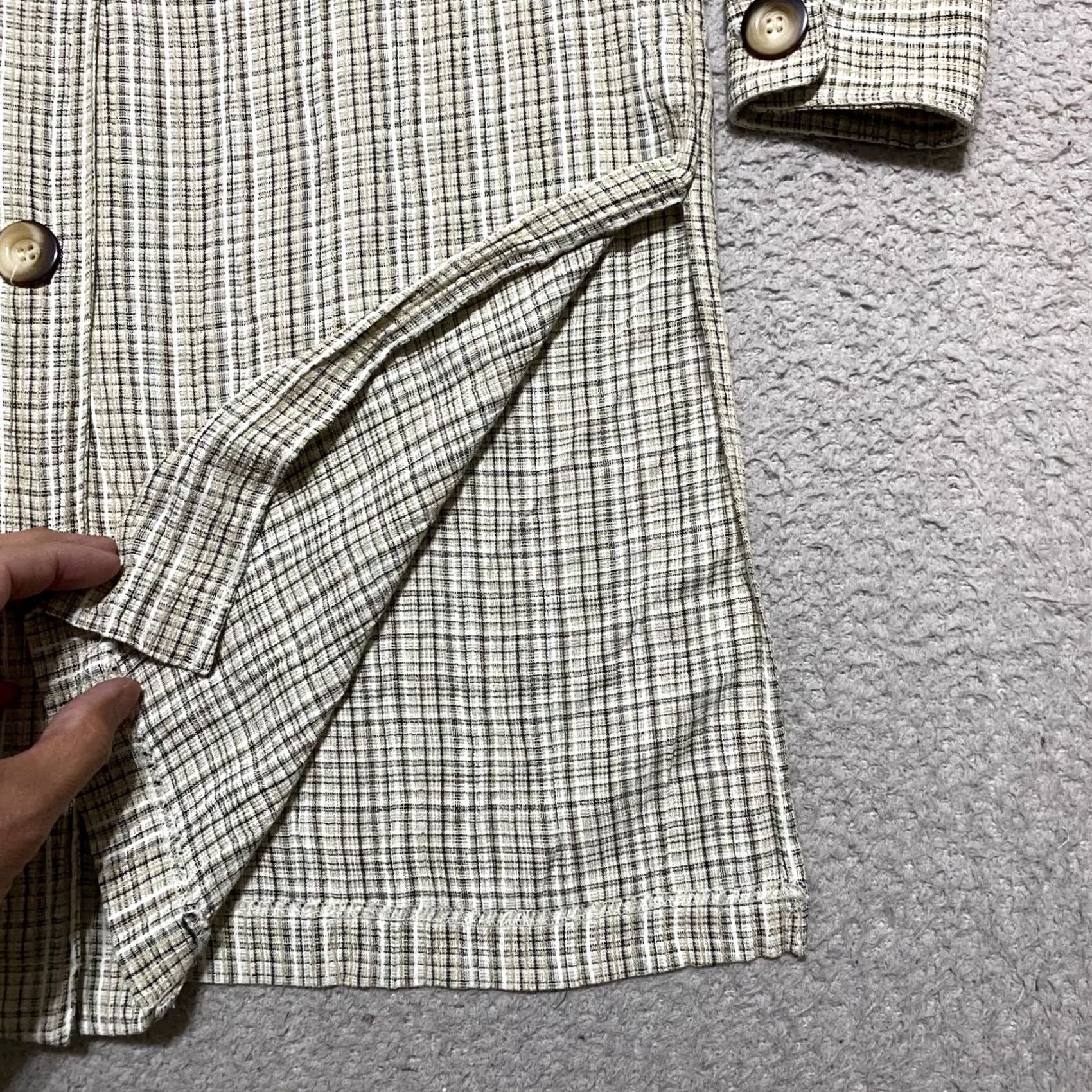 Coldwater Creek Coldwater Creek Jacket Womens Regular Multicolor Plaid Button Up, Lightweight, Long Sleeve, Mid-Length, Spring Summer, Size 8 Size M / US 6-8 / IT 42-44 - 7 Thumbnail